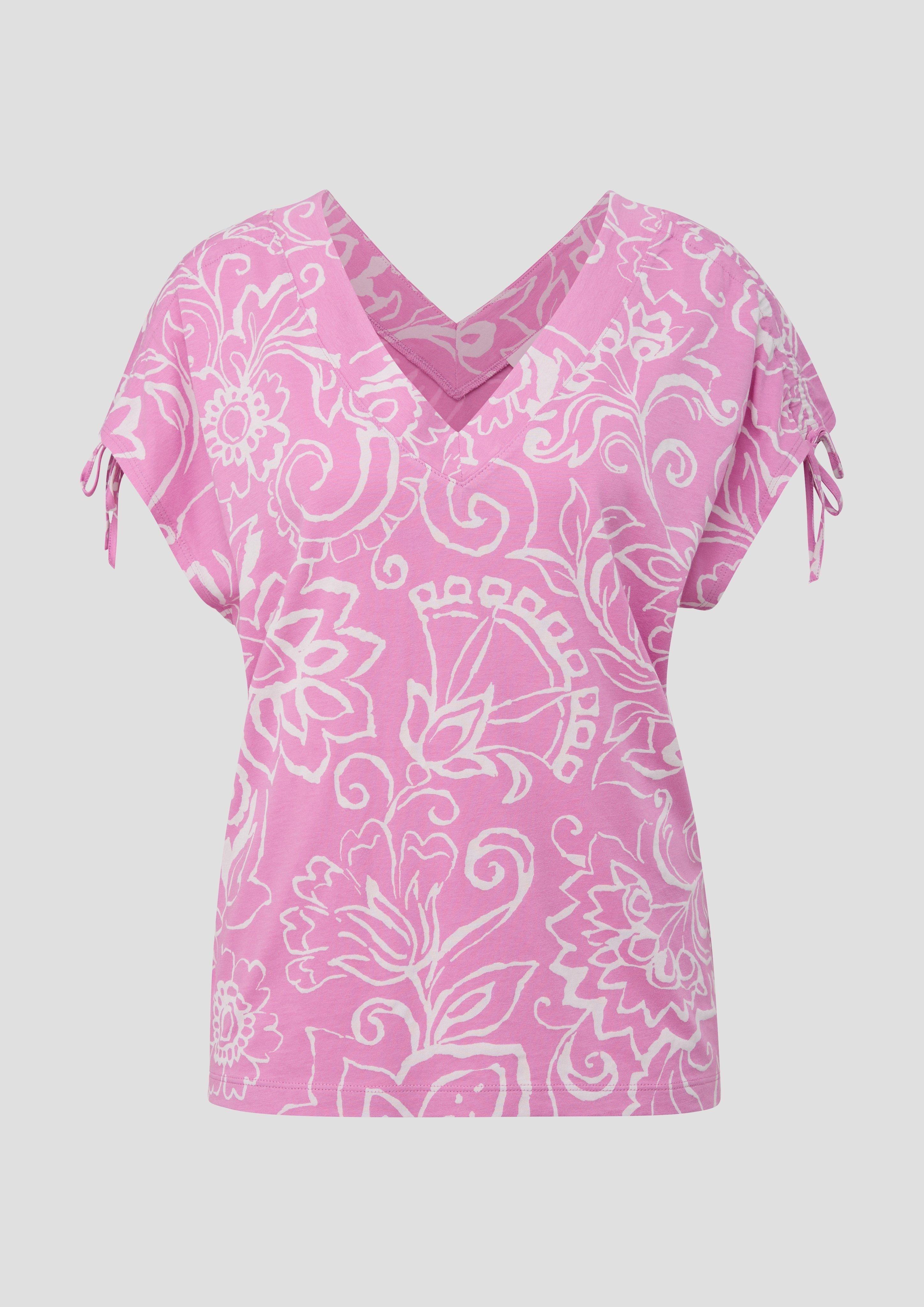 s.Oliver - Ärmelloses Shirt mit Bindedetails an der Schulterpartie, Damen, Rosa