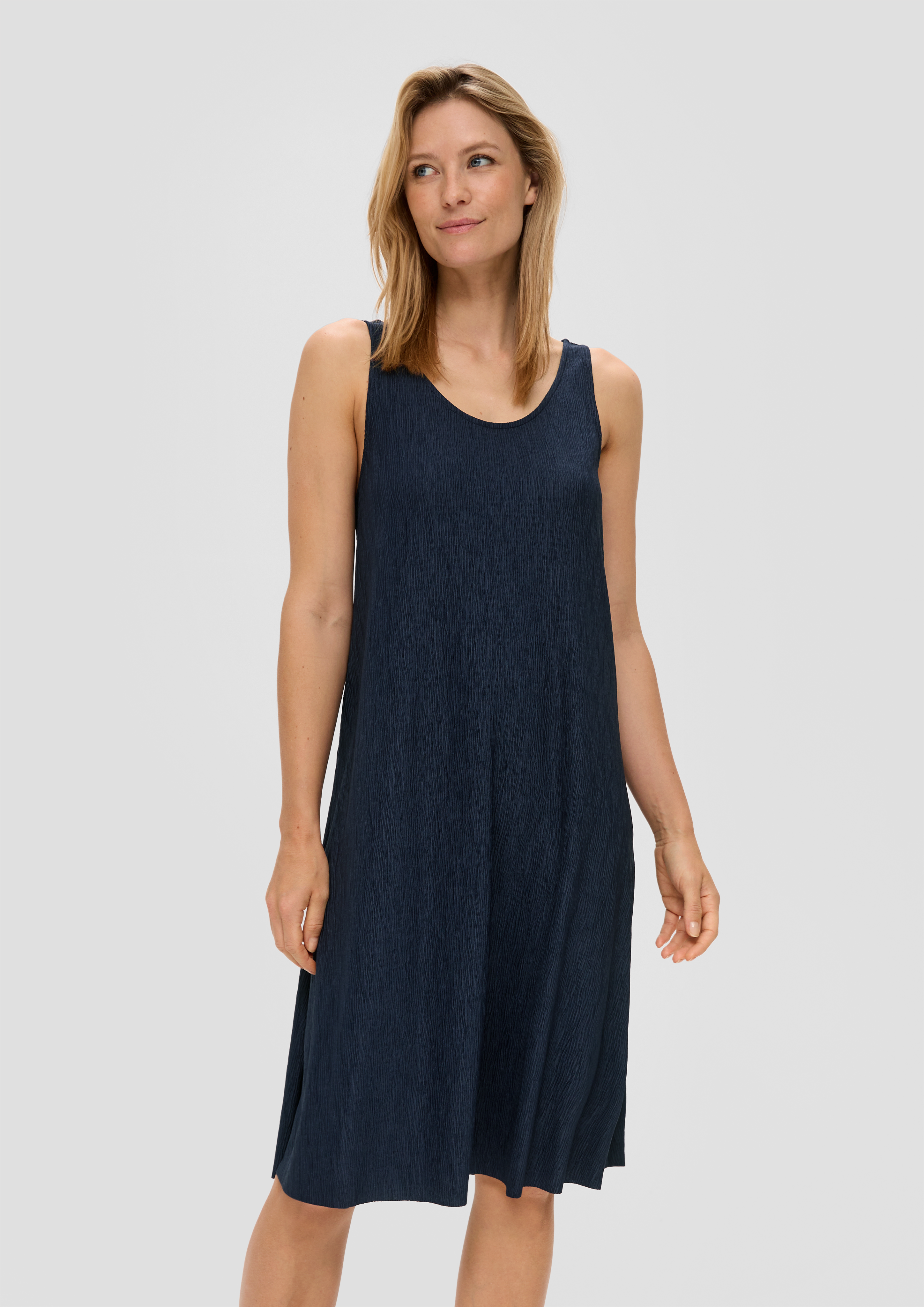 S.Oliver Plissiertes Jersey-Kleid im Relaxed Fit