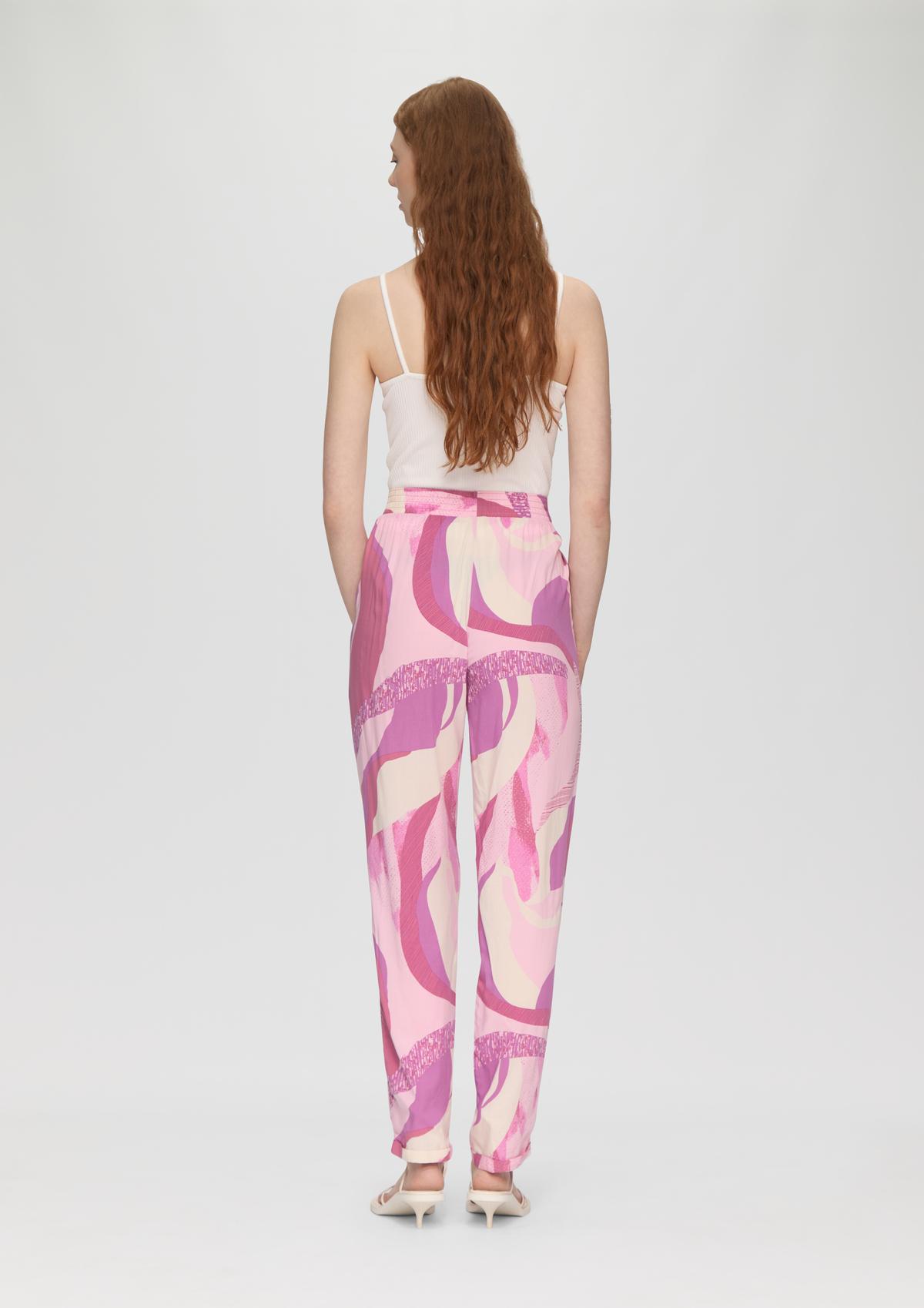 s.Oliver Viscose culottes with fixed turn-up hems