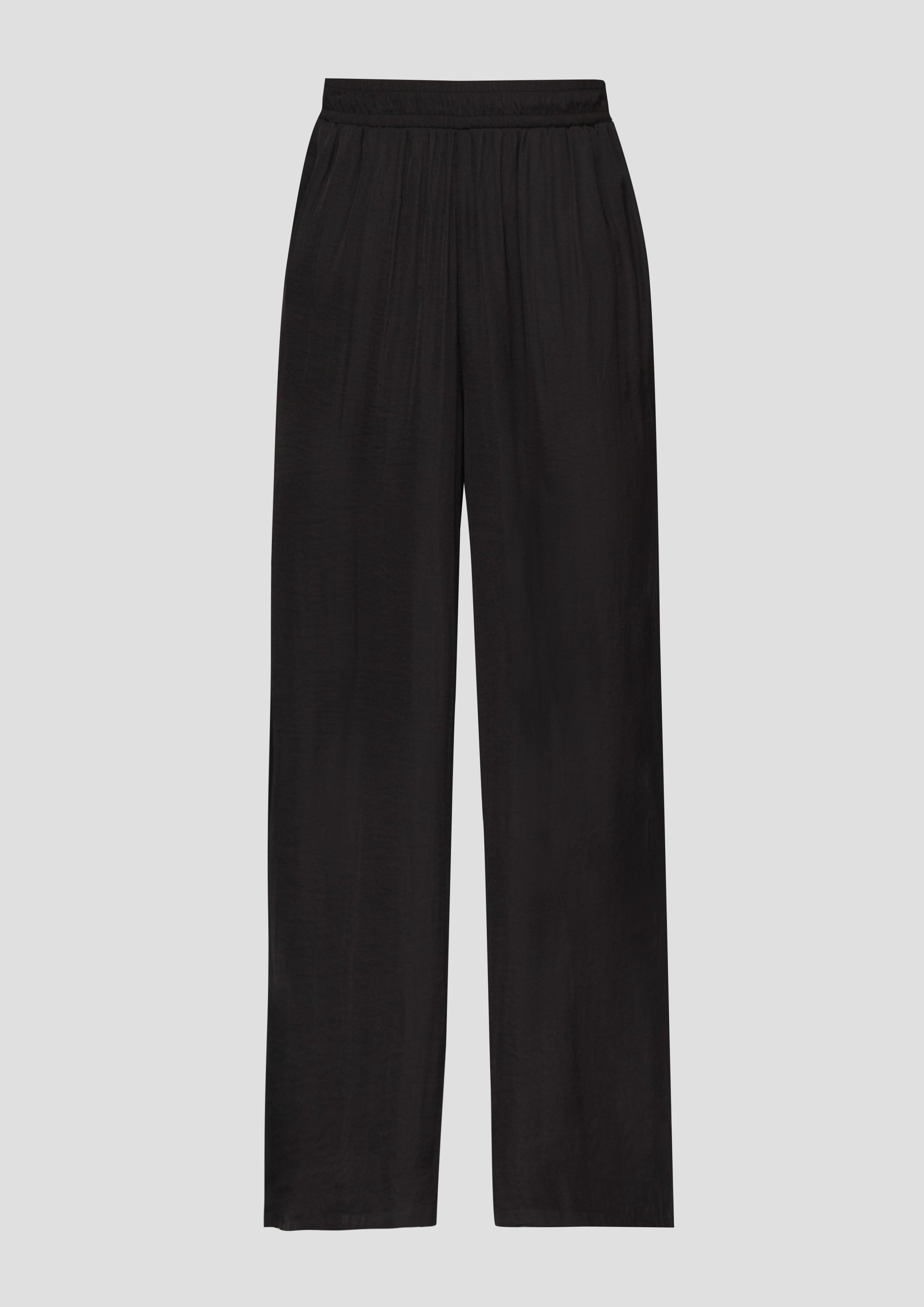 Thumbnail - QS - Culotte aus Satin mit elastischem Bund, Damen, schwarz
