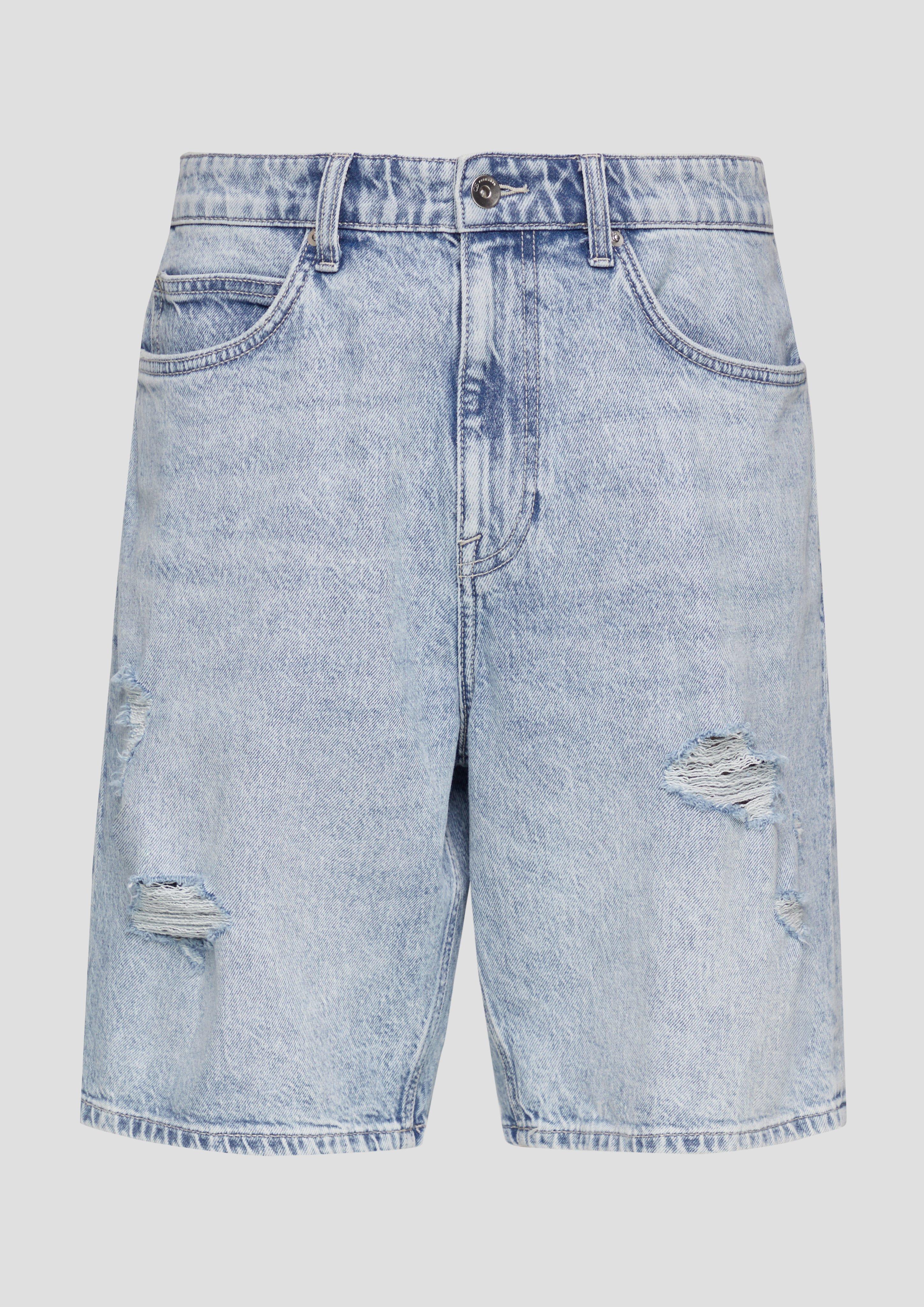 QS - Jeans-Shorts / Loose Fit / Mid Rise, Herren, blau