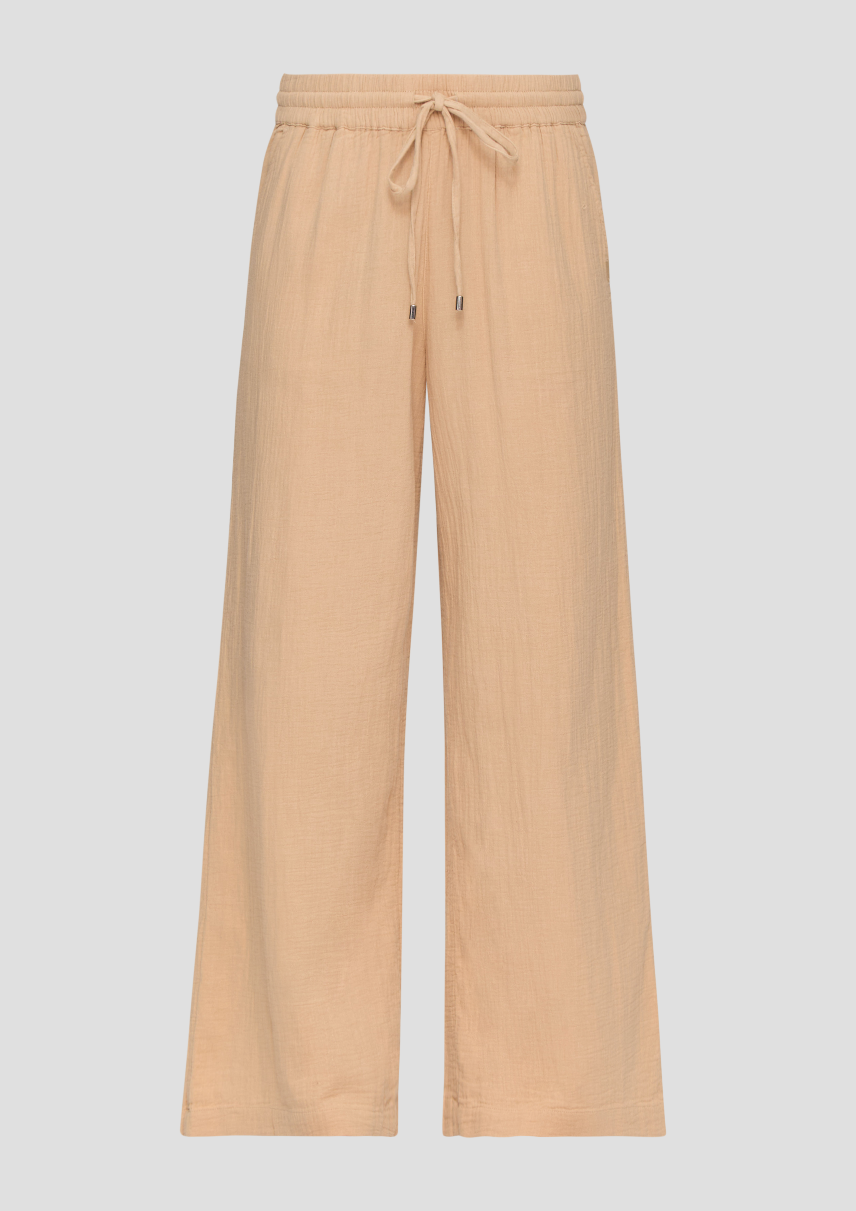 QS - Relaxed: Hose aus Musselin, Damen, Beige