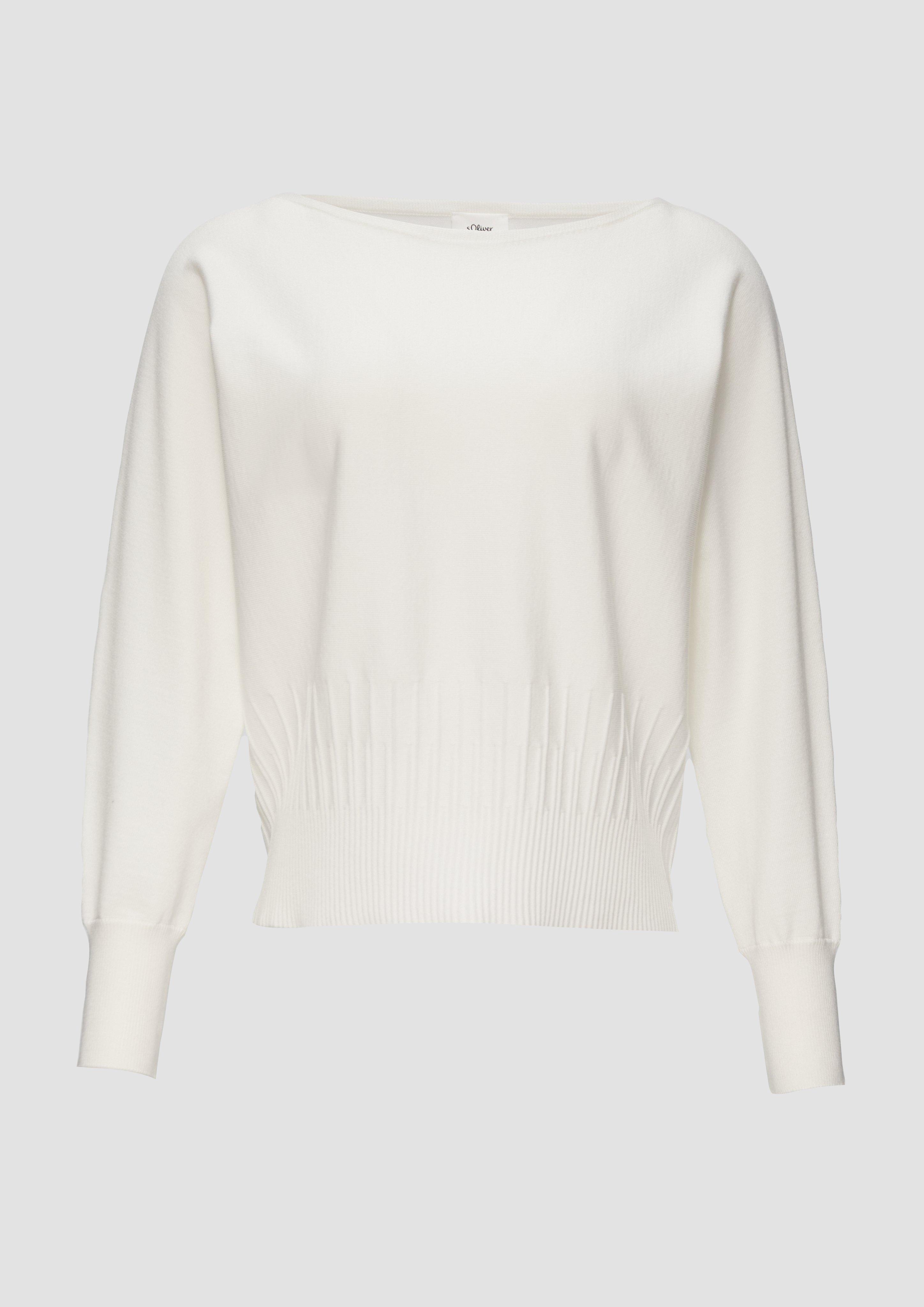 s.Oliver - Strickpullover mit Strukturmuster am Saum, Damen, creme