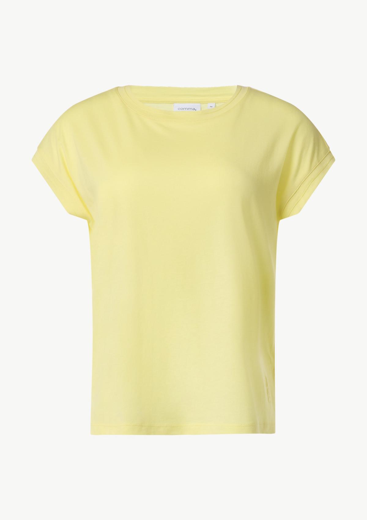 comma Shirt aus Jersey mit Ketten-Naht und Logo-Detail