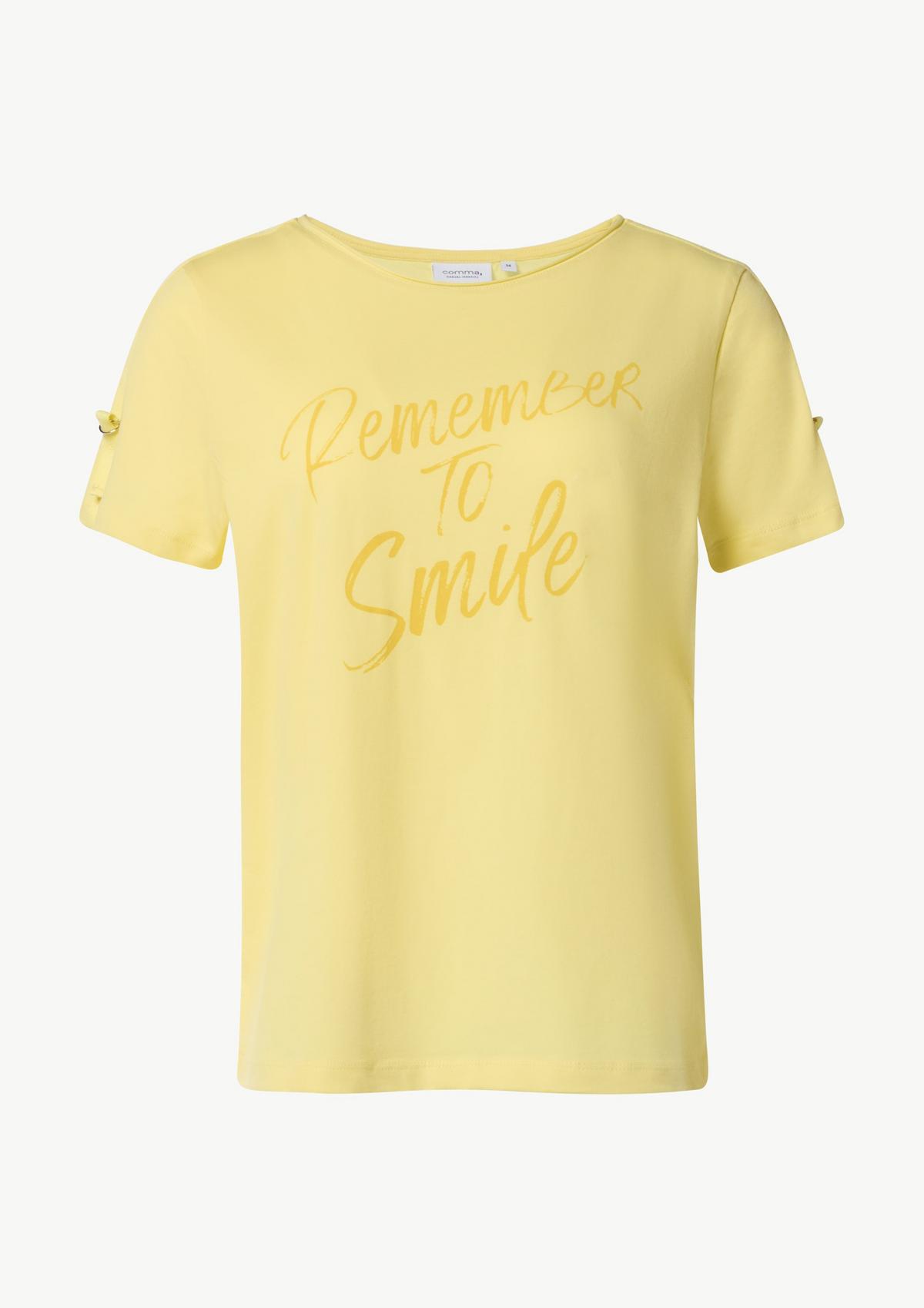 comma T-shirt with logo tape on the shoulders