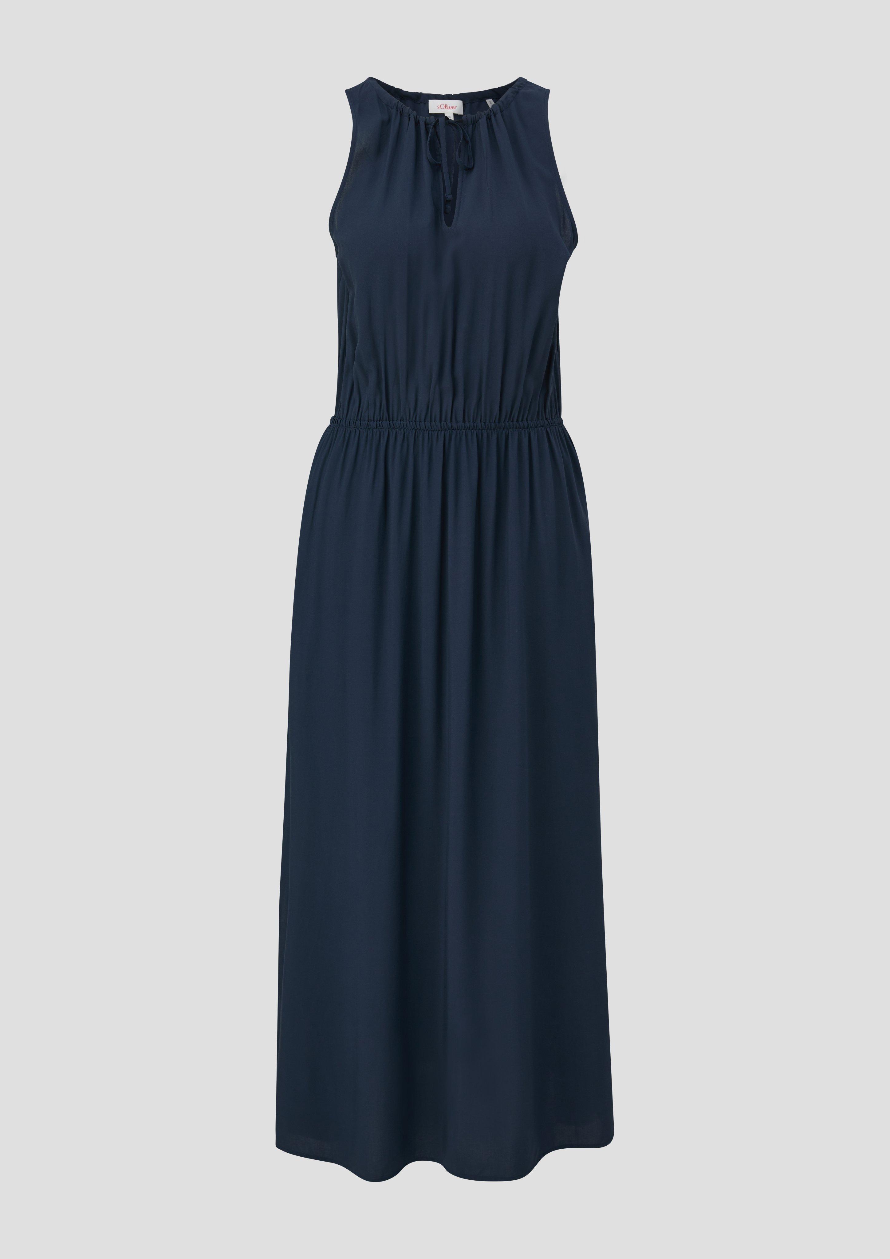 s.Oliver - Satin-Kleid mit Schleifendetail, Damen, blau