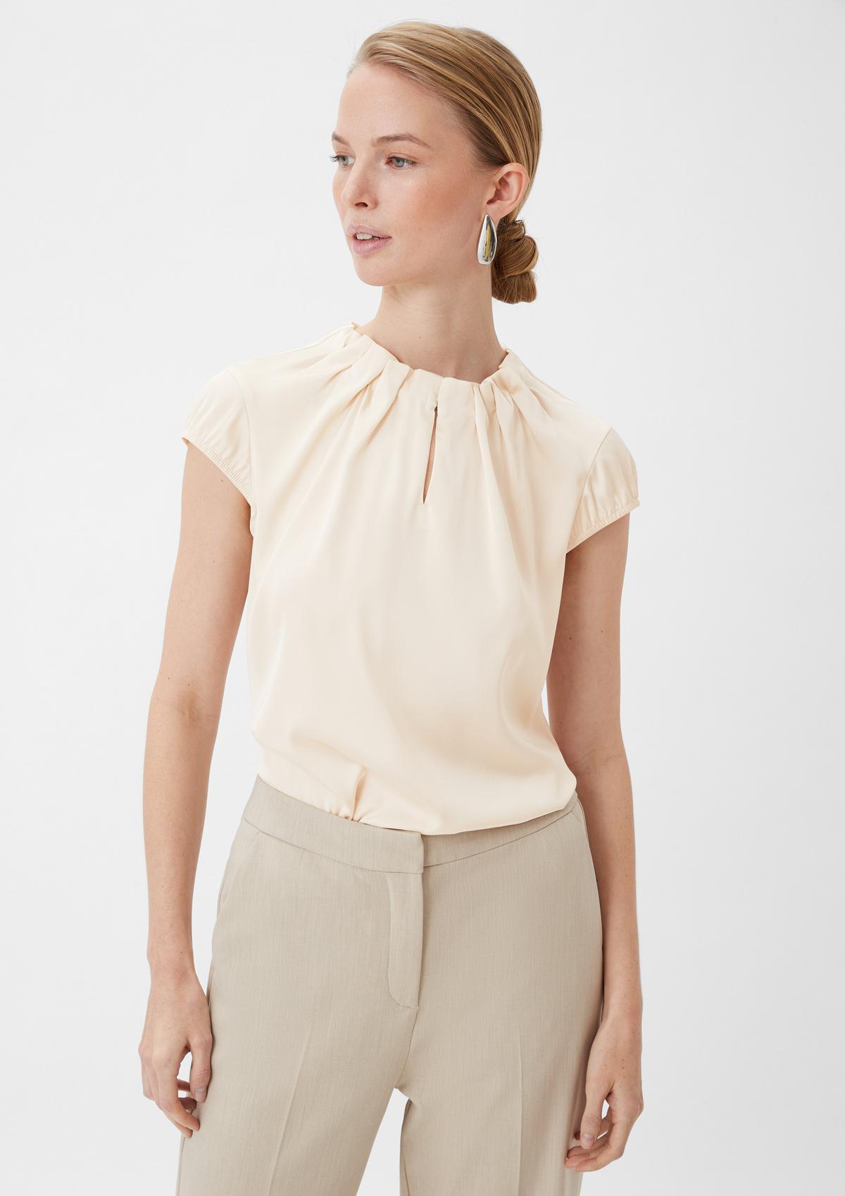 comma Satin blouse with gathers