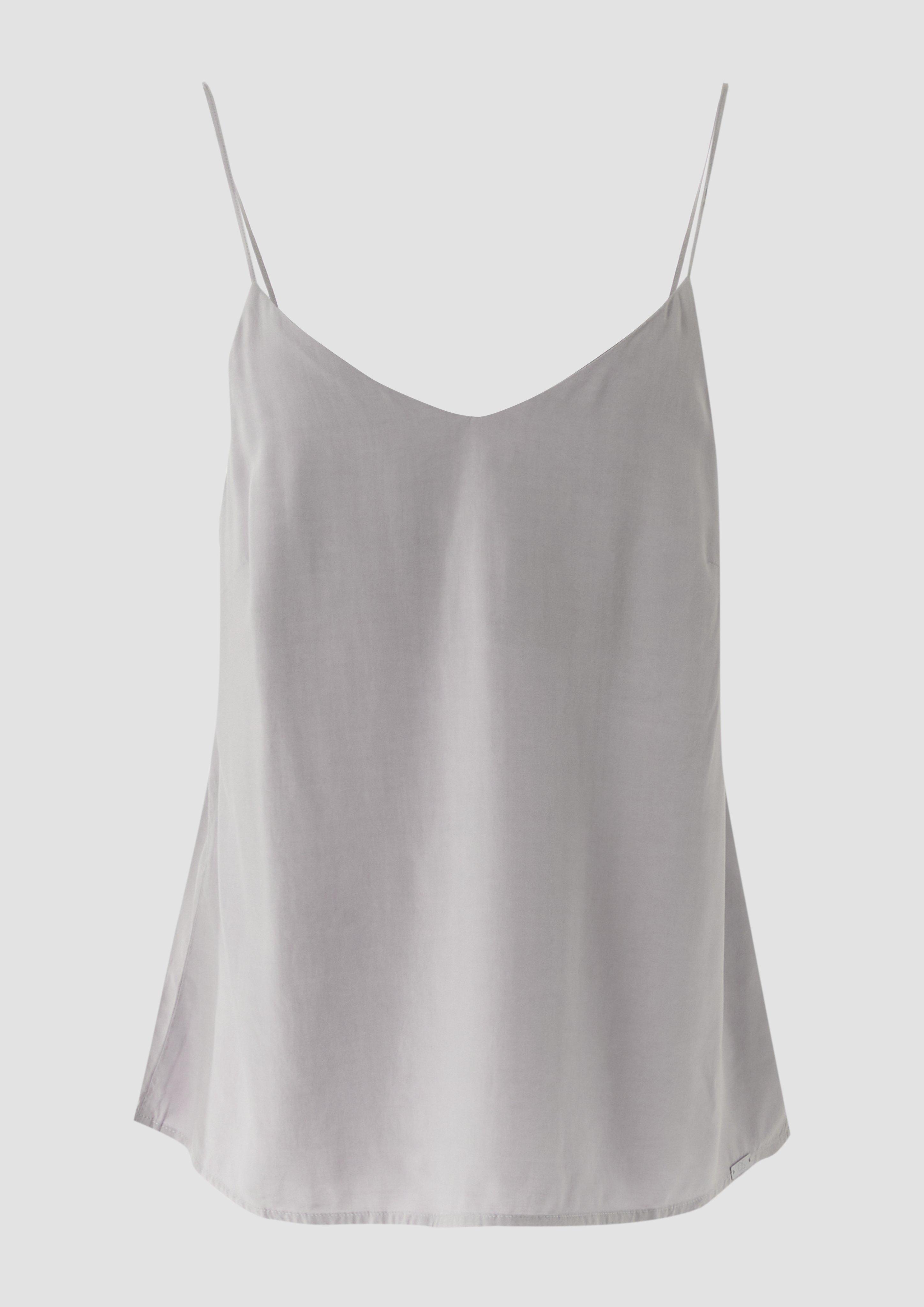 Thumbnail - QS - Bluse aus Satin mit V-Neck, Damen, grau