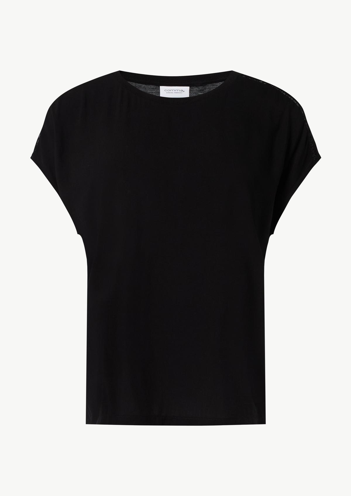 comma Viscose top with logo tape detail