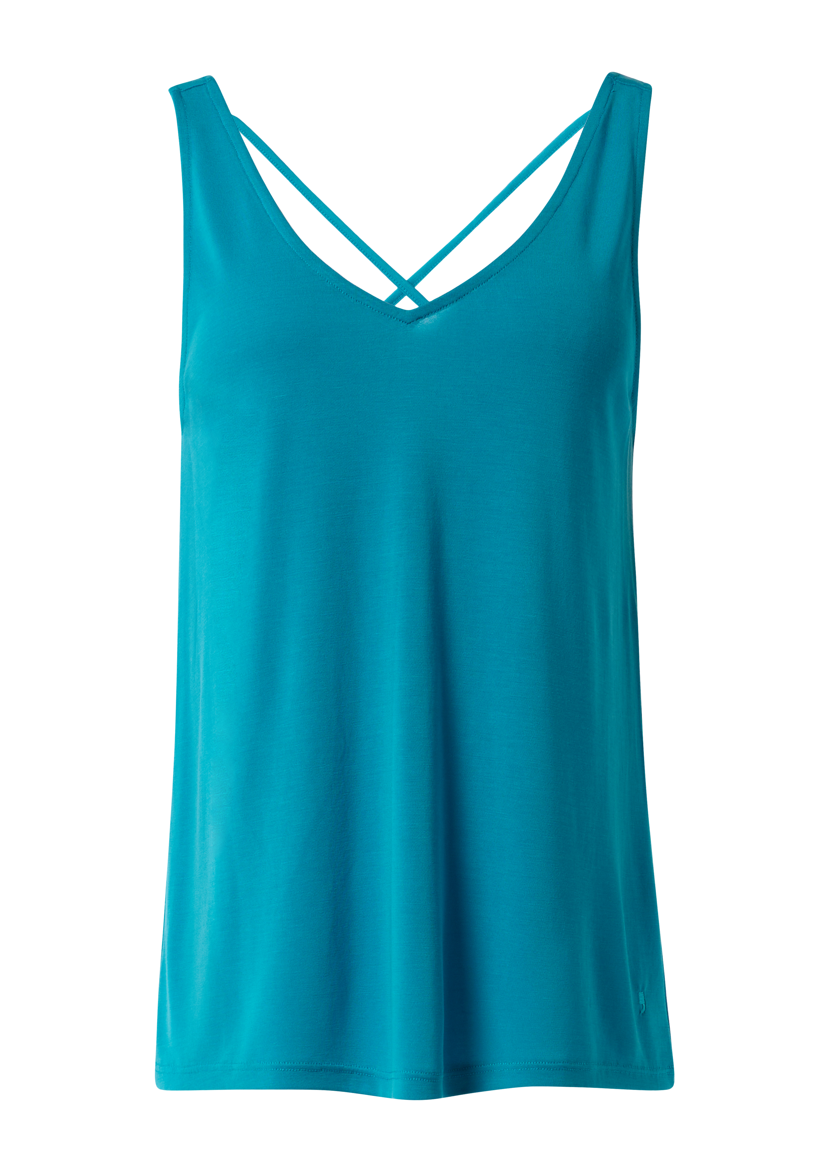 モンストーク　Lady Jersy Tops V-neck jersey top with cross-over straps - Turquoise | SCAYLE