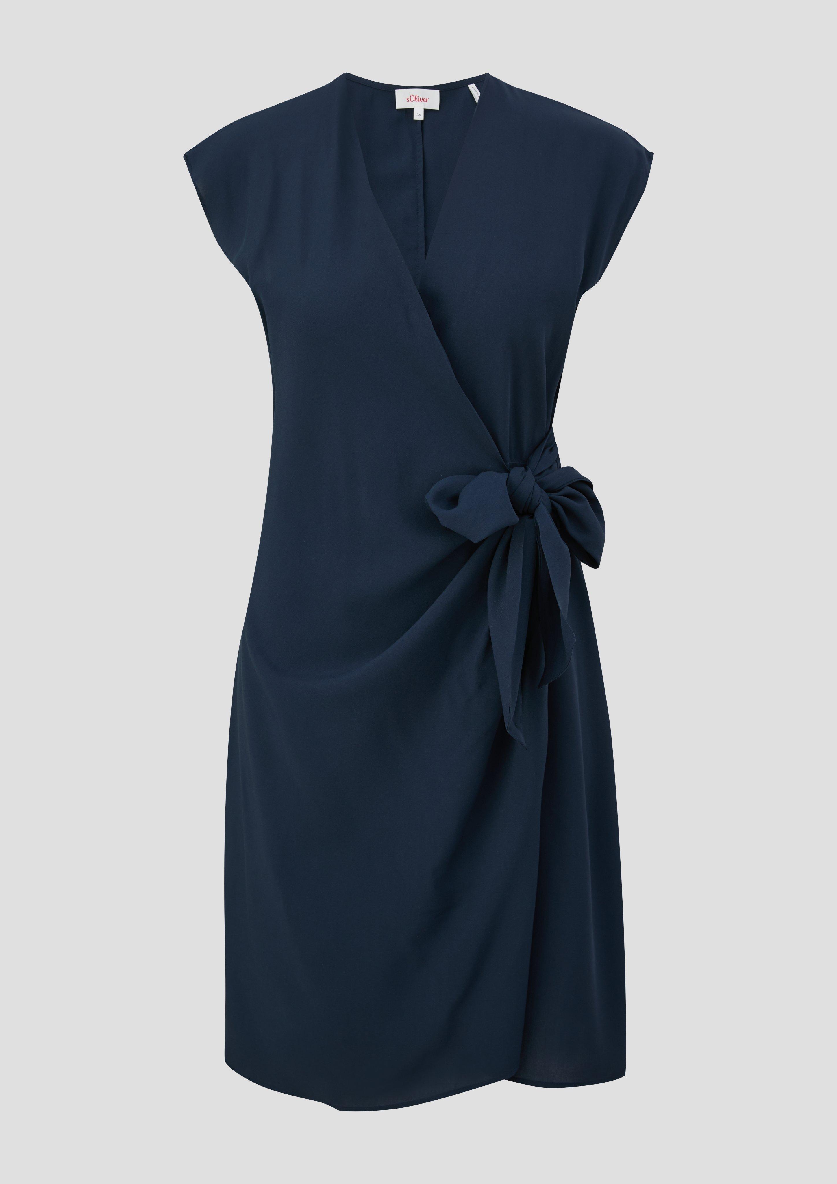 s.Oliver - Viskose-Kleid im Relaxed Fit mit Knoten-Detail, Damen, blau