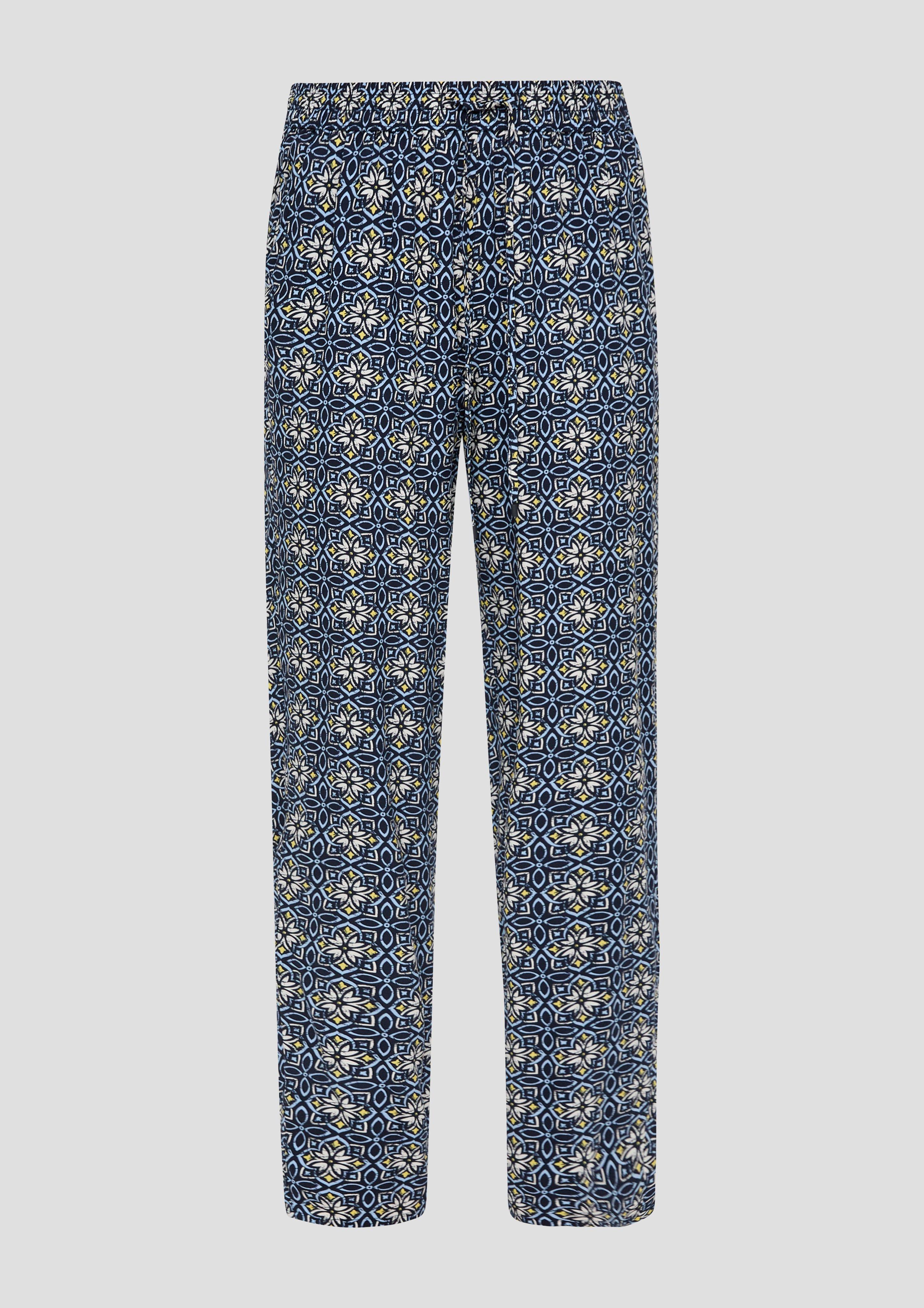 s.Oliver - Jogpants aus Viskose mit All-over-Print, Damen, blau