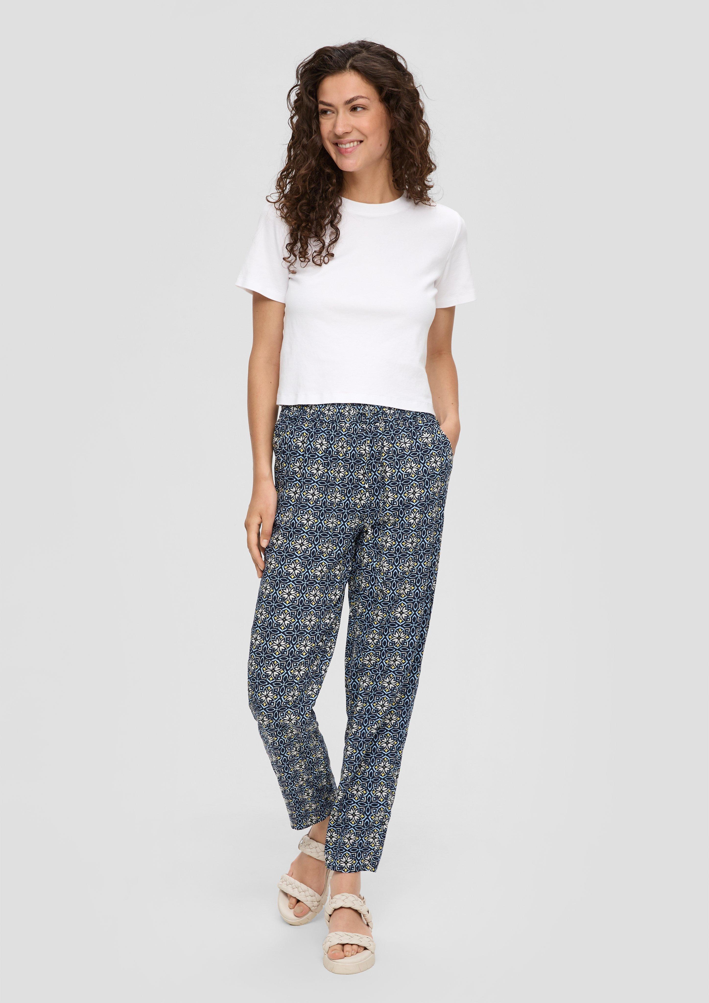 S.Oliver Jogpants aus Viskose mit All-over-Print