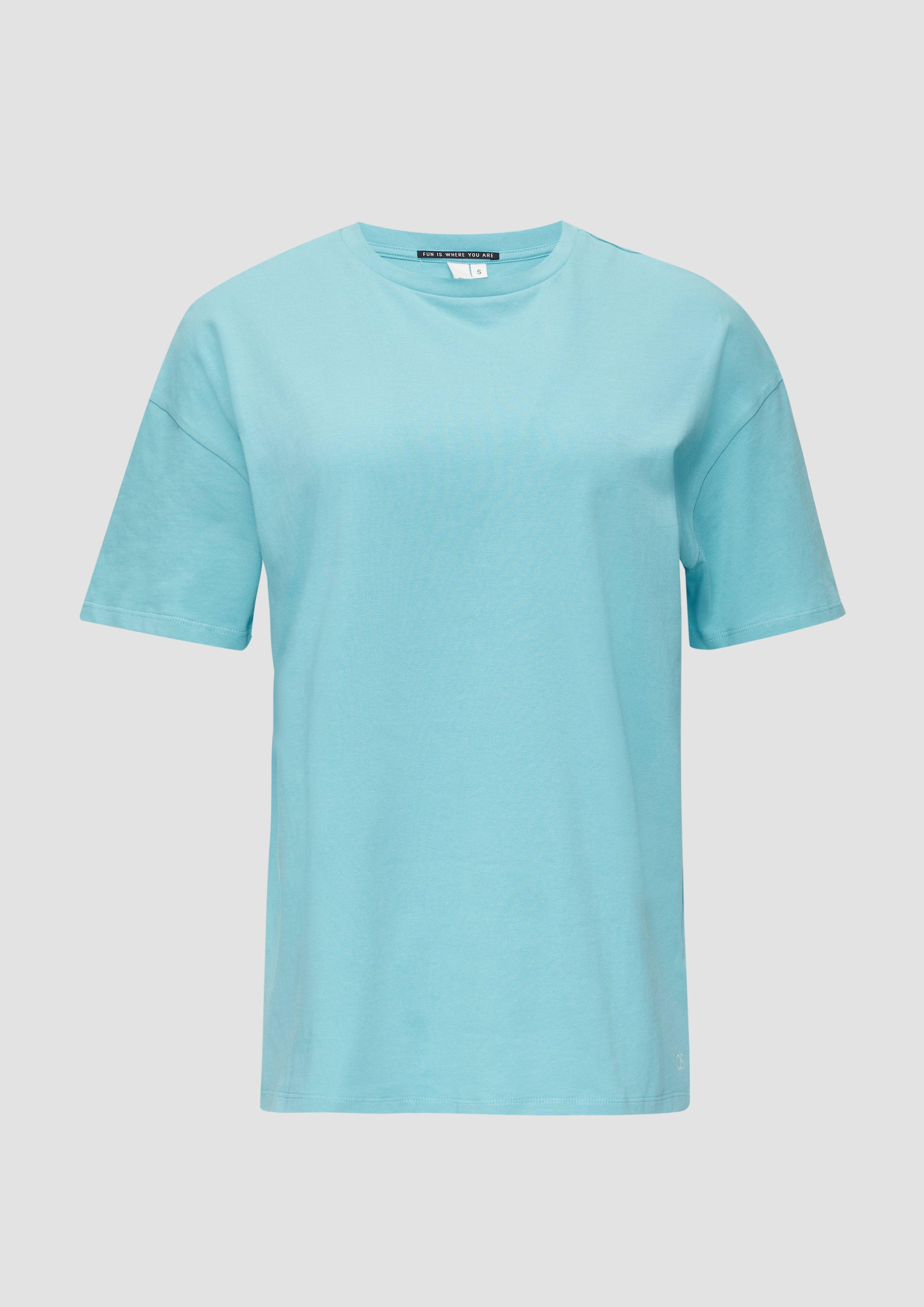 QS - Oversized T-Shirt aus Baumwolle, Damen, türkis