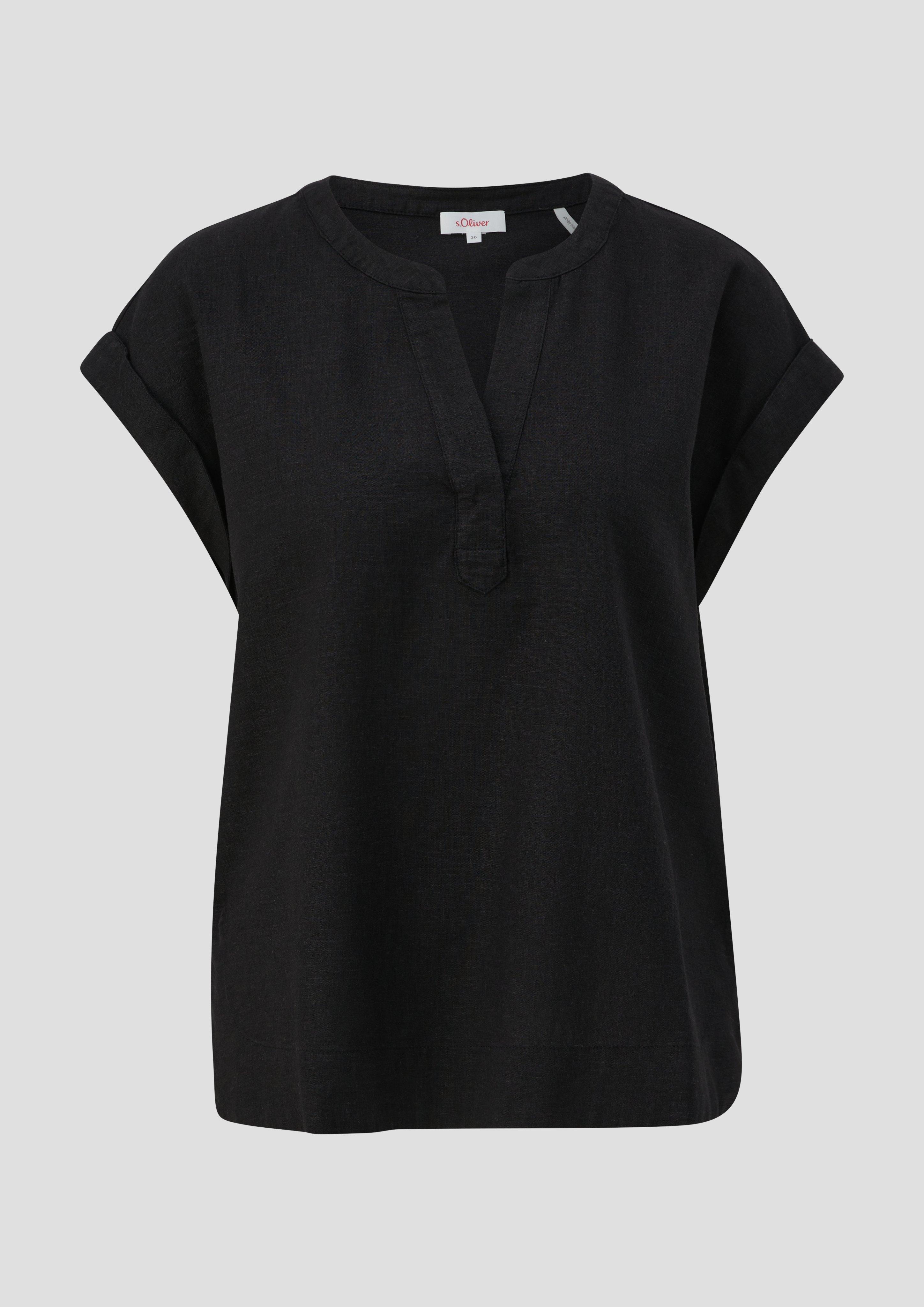 s.Oliver - Blusenshirt aus Leinenmix, Damen, schwarz