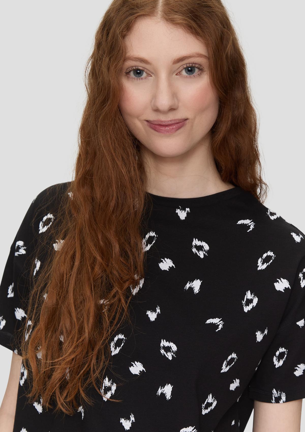 s.Oliver T-shirt van katoen met print all-over in een loose fit