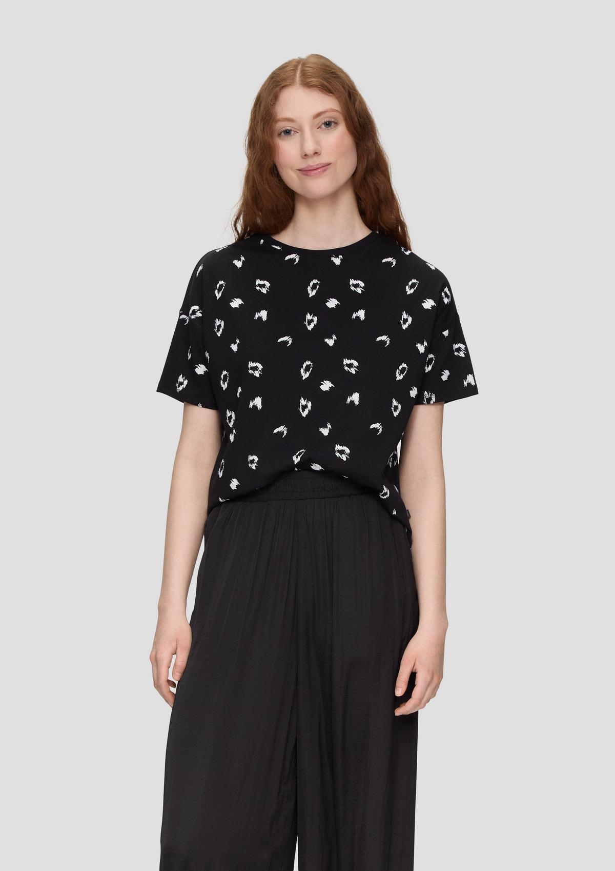 s.Oliver T-Shirt aus Baumwolle mit All-over-Print im Loose Fit