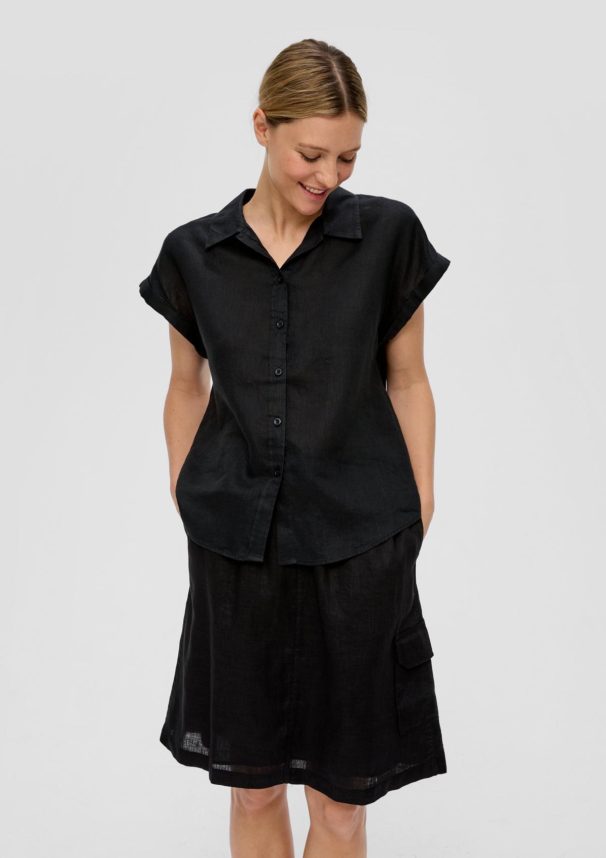 Linen short sleeve blouse