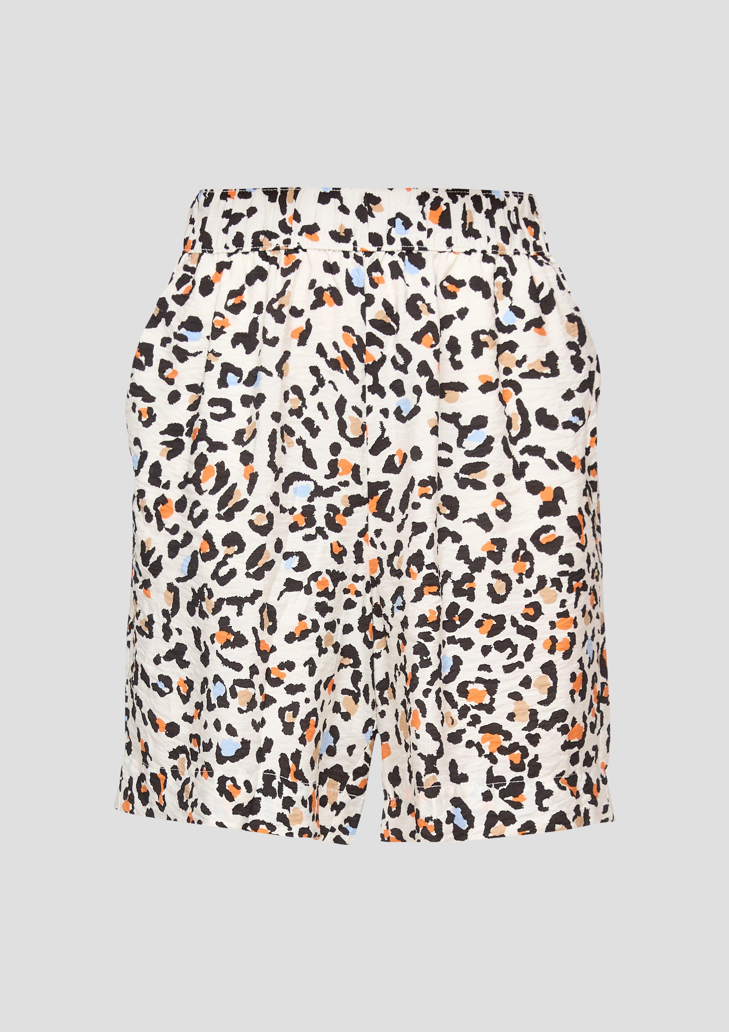 s.Oliver - Leichte Shorts mit Elastikbund, Damen, creme|mehrfarbig