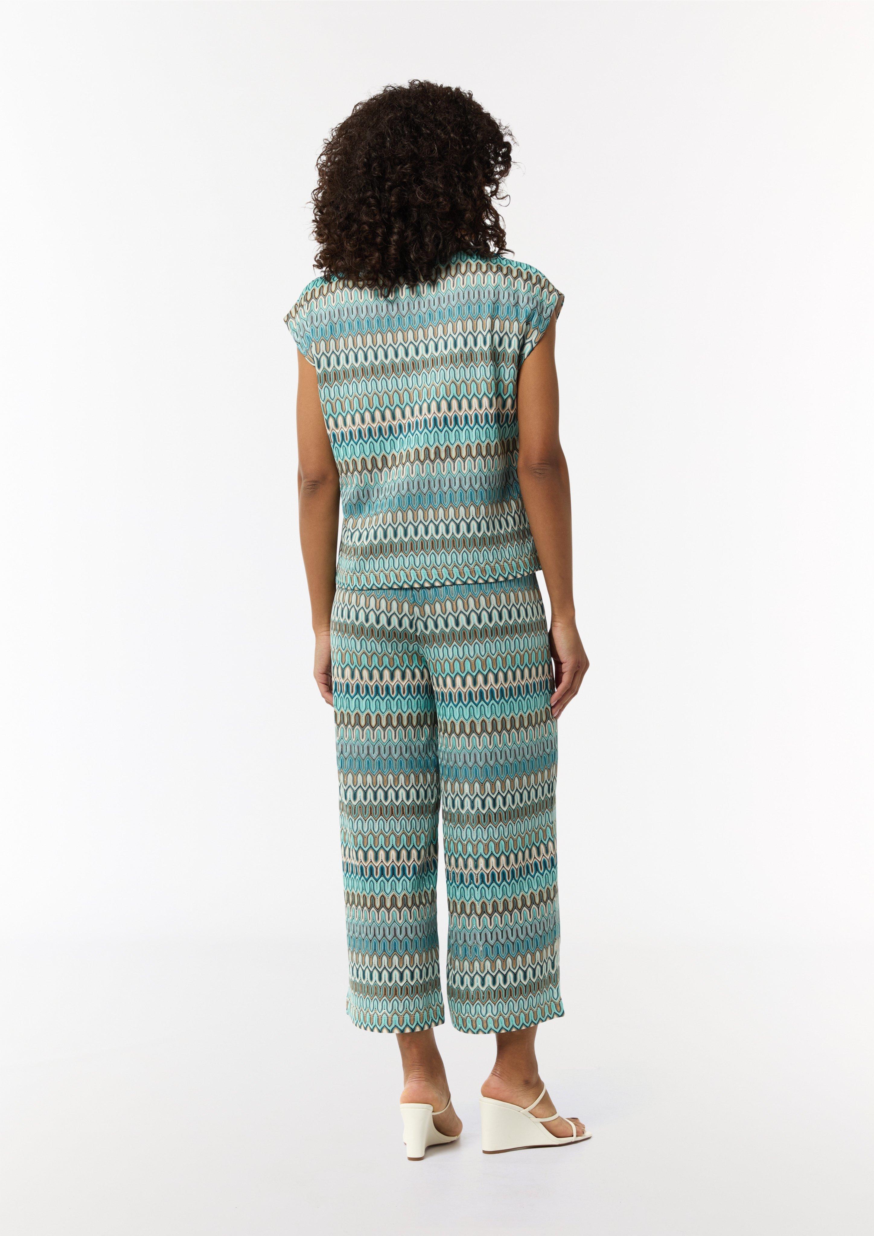 Patterned jersey knit top with a V-neckline - pastel Patterned jersey knit top with a V-neckline - pastel