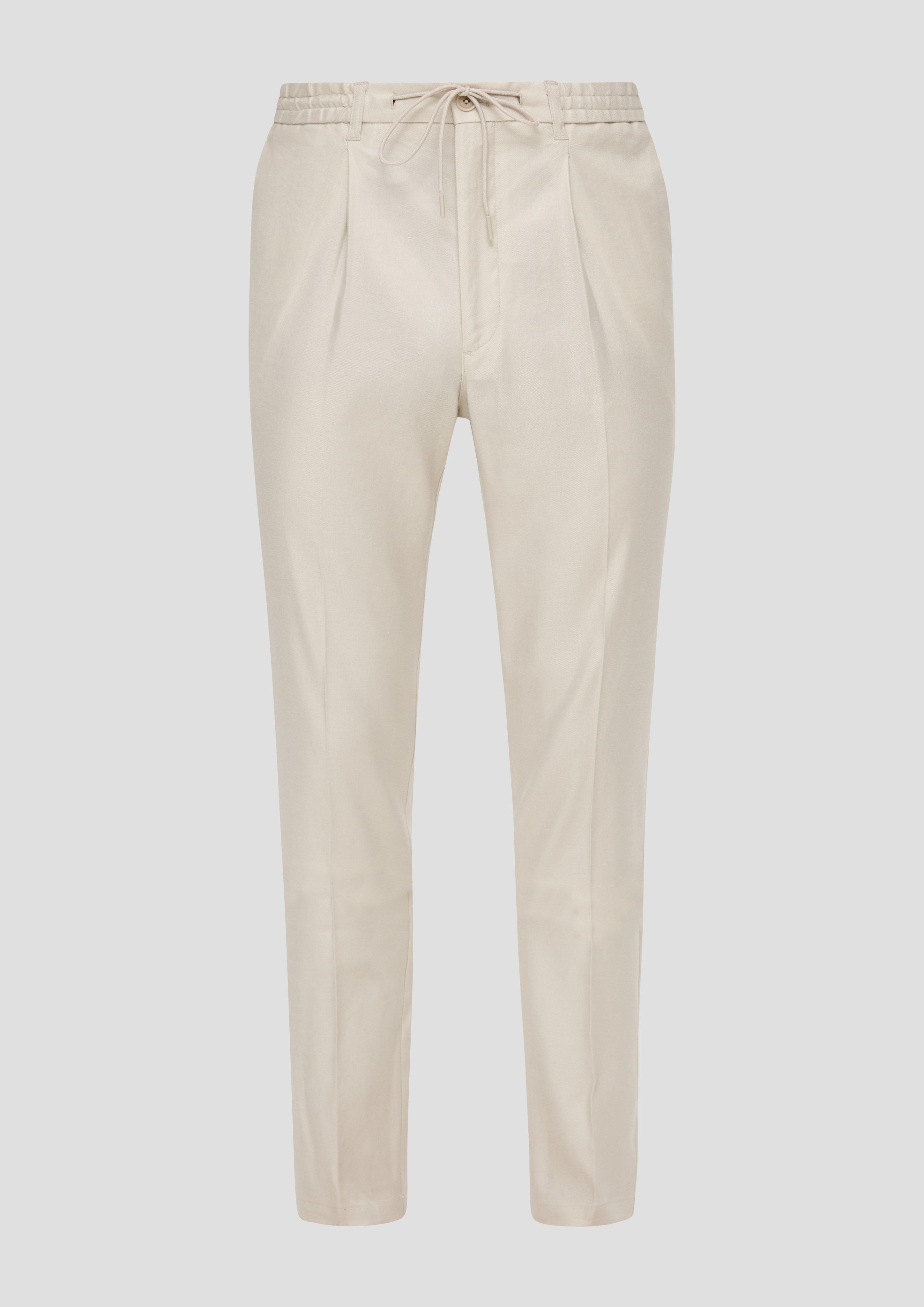 s.Oliver - Bundfaltenhose mit Elastikbund, Herren, creme