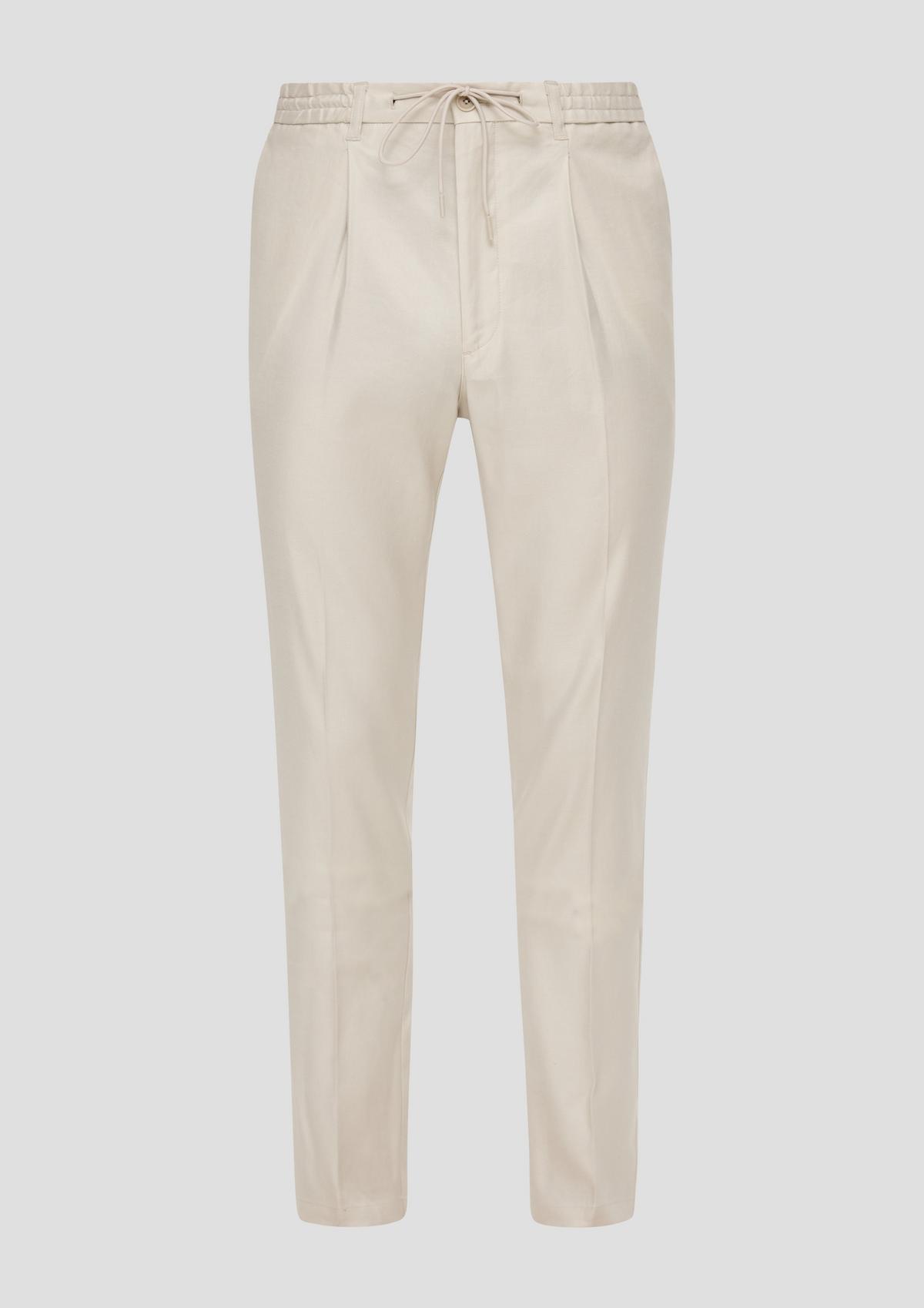 s.Oliver Trousers with waist pleats and an elasticated waistband