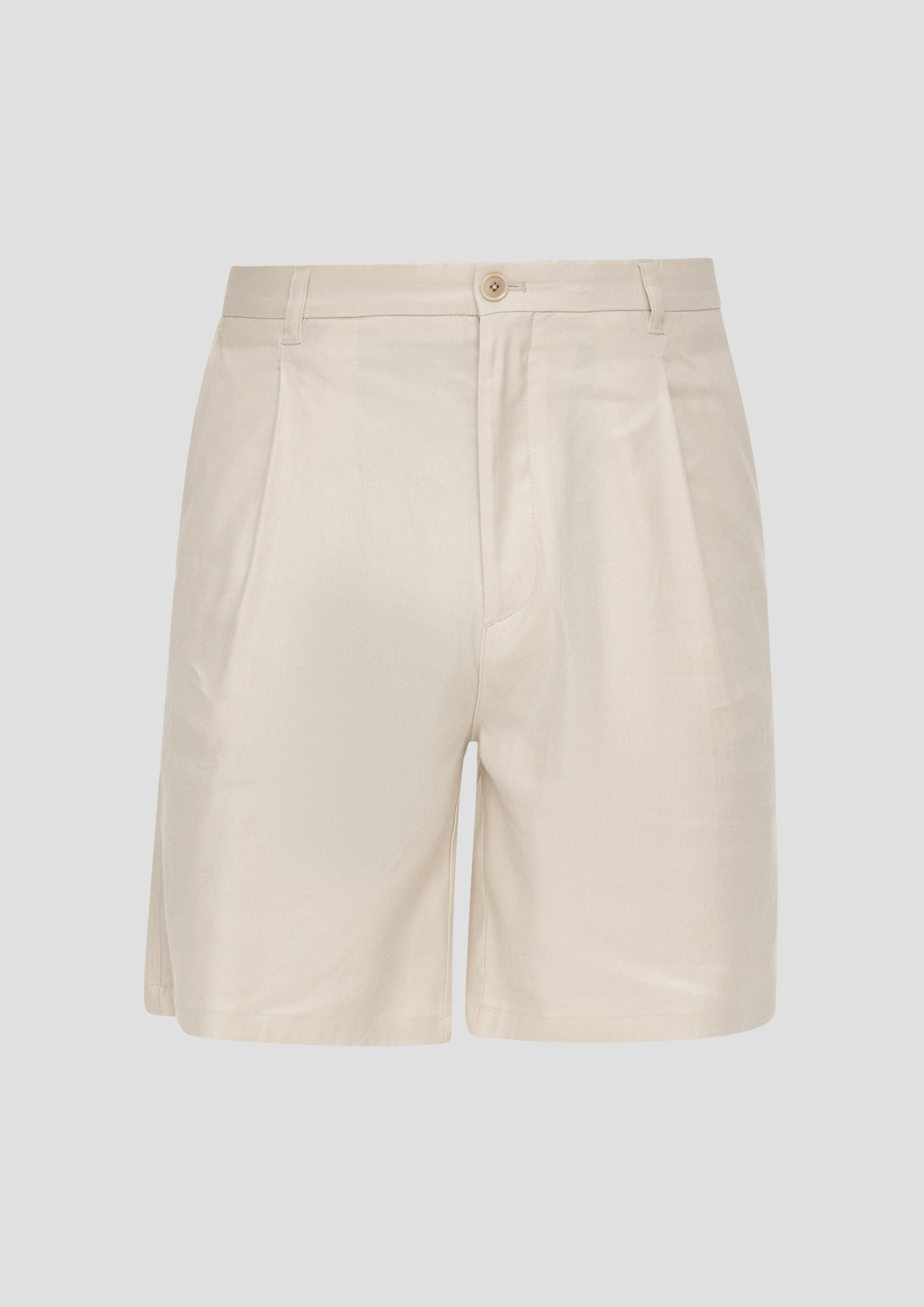 s.Oliver - Regular: Shorts aus Leinen-Lyocell-Mix, Herren, creme