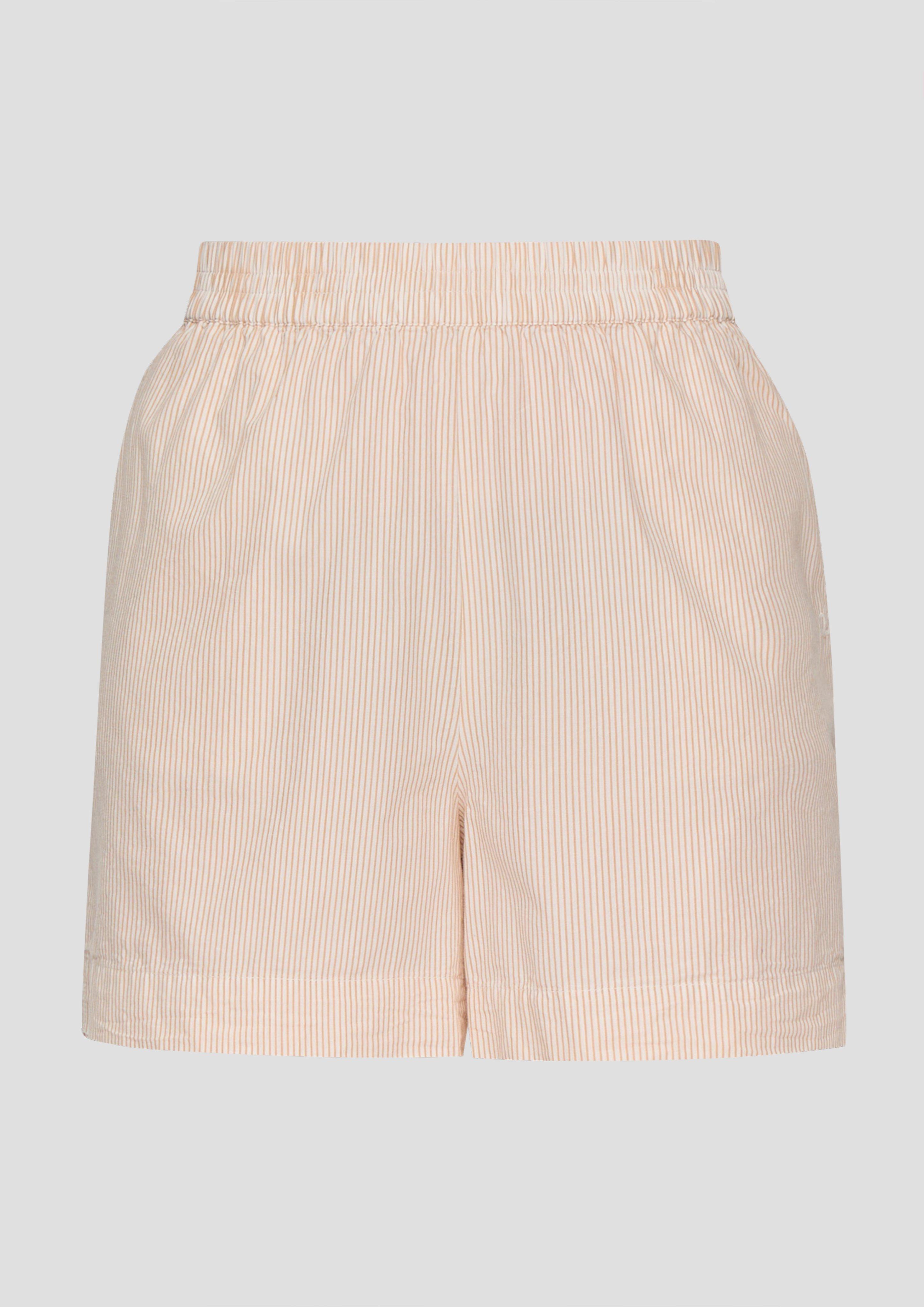 Thumbnail - QS - Regular: Gestreifte Shorts mit Elastikbund, Damen, creme