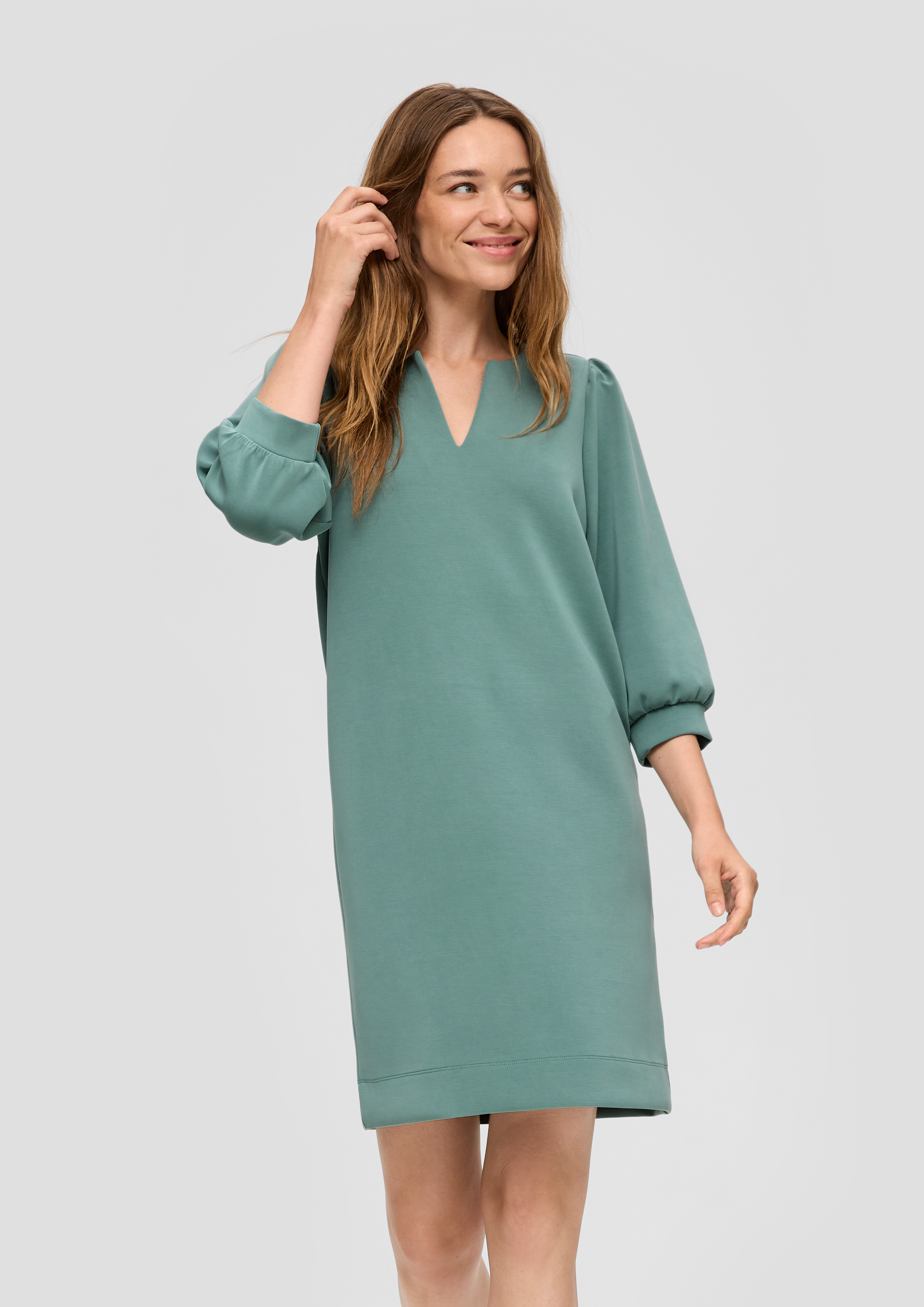 S.Oliver Softshell-Kleid mit V-Ausschnitt