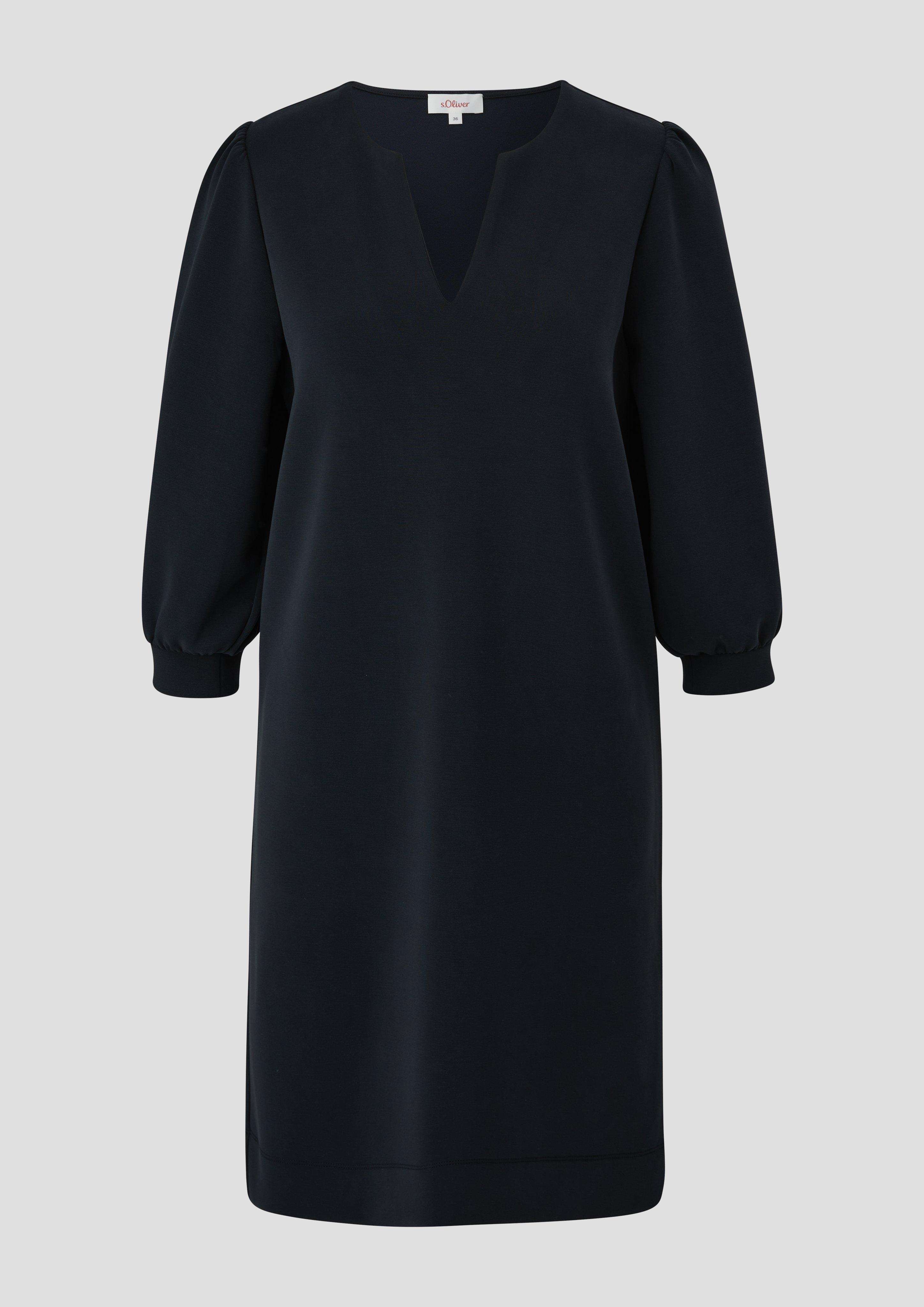 s.Oliver - Softshell-Kleid mit V-Ausschnitt, Damen, schwarz