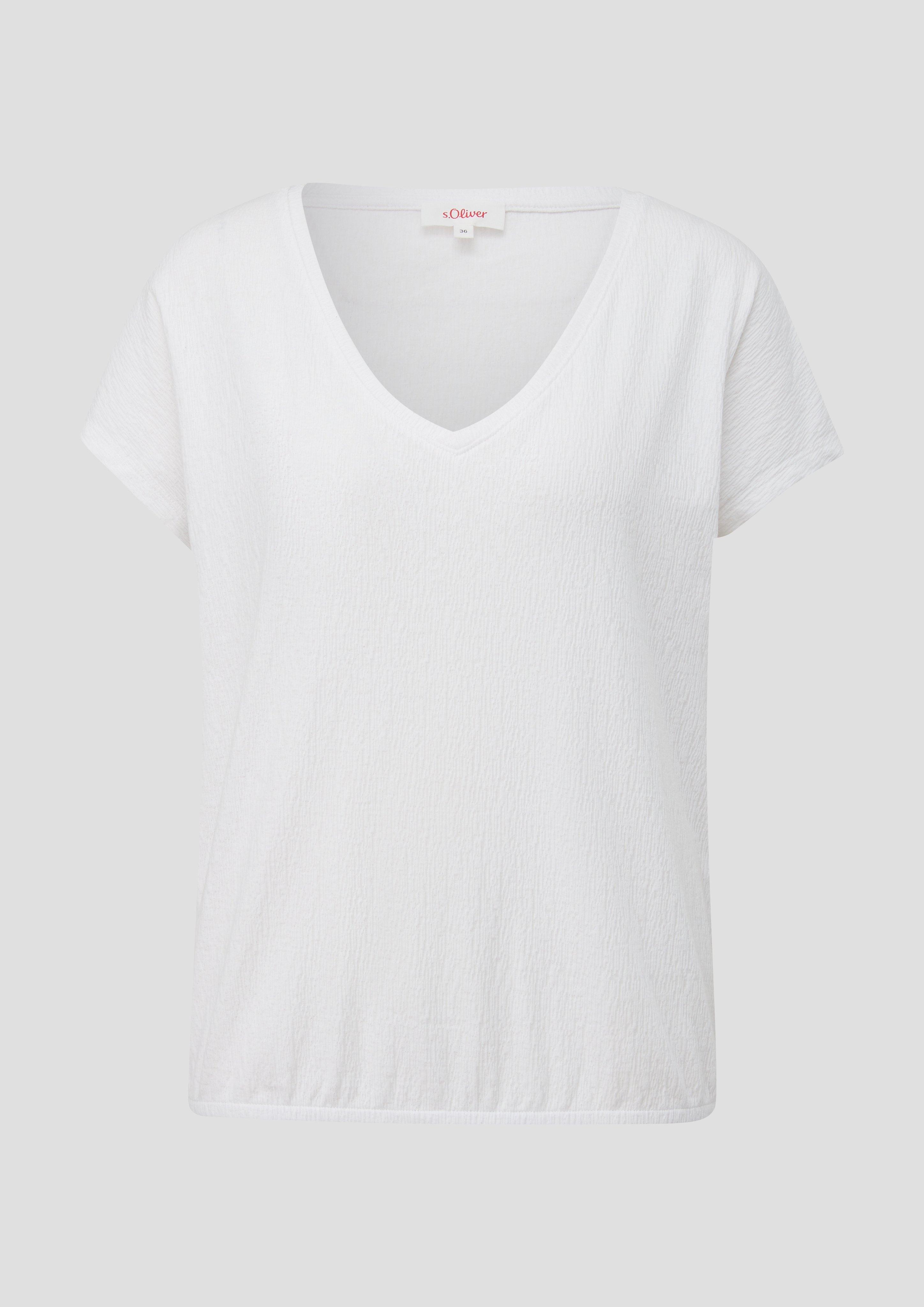 s.Oliver - T-Shirt im Relaxed Fit, Damen, weiß