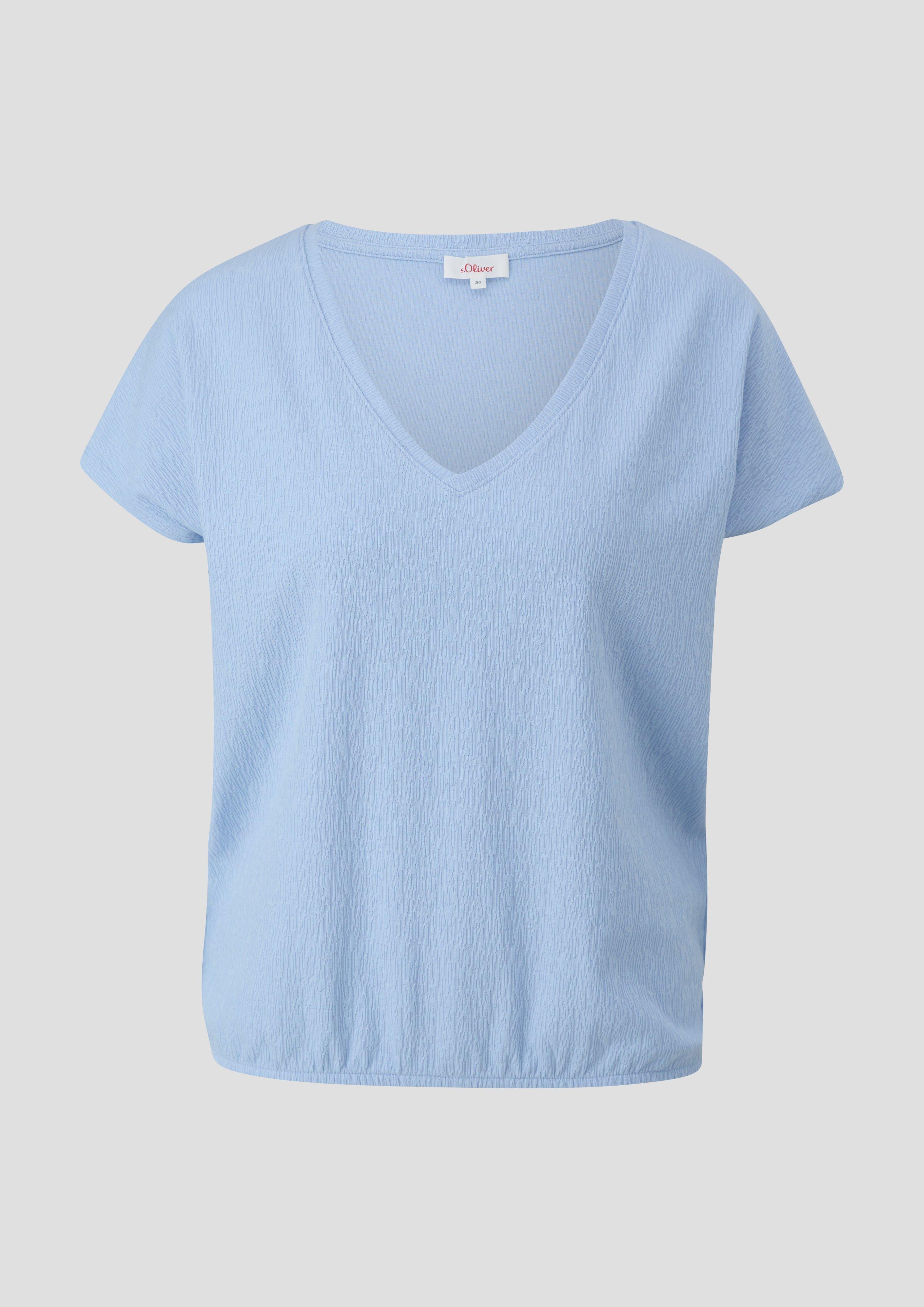 s.Oliver - T-Shirt im Relaxed Fit, Damen, blau