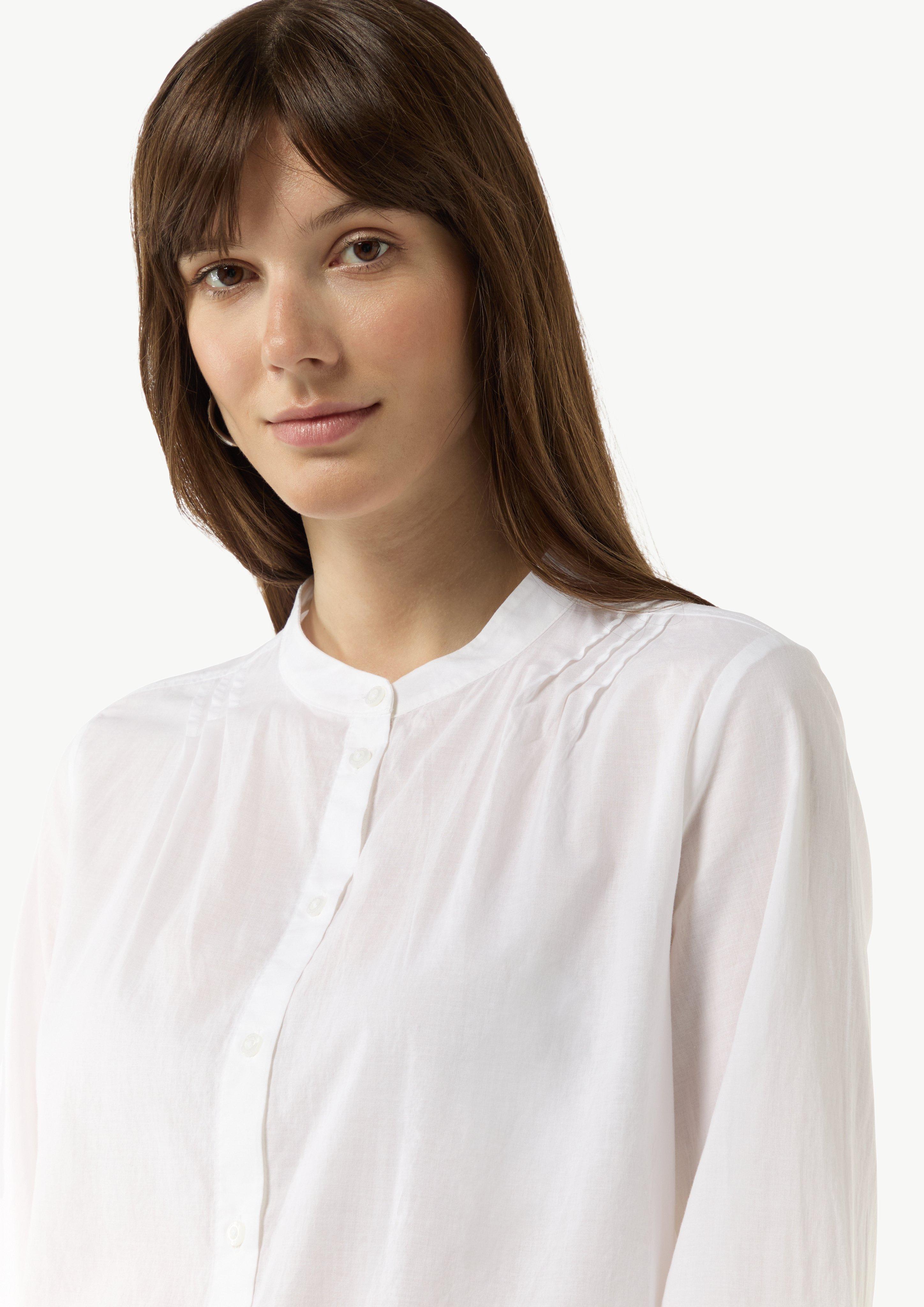 Lightweight tunic blouse with pintuck details - White | SCAYLE