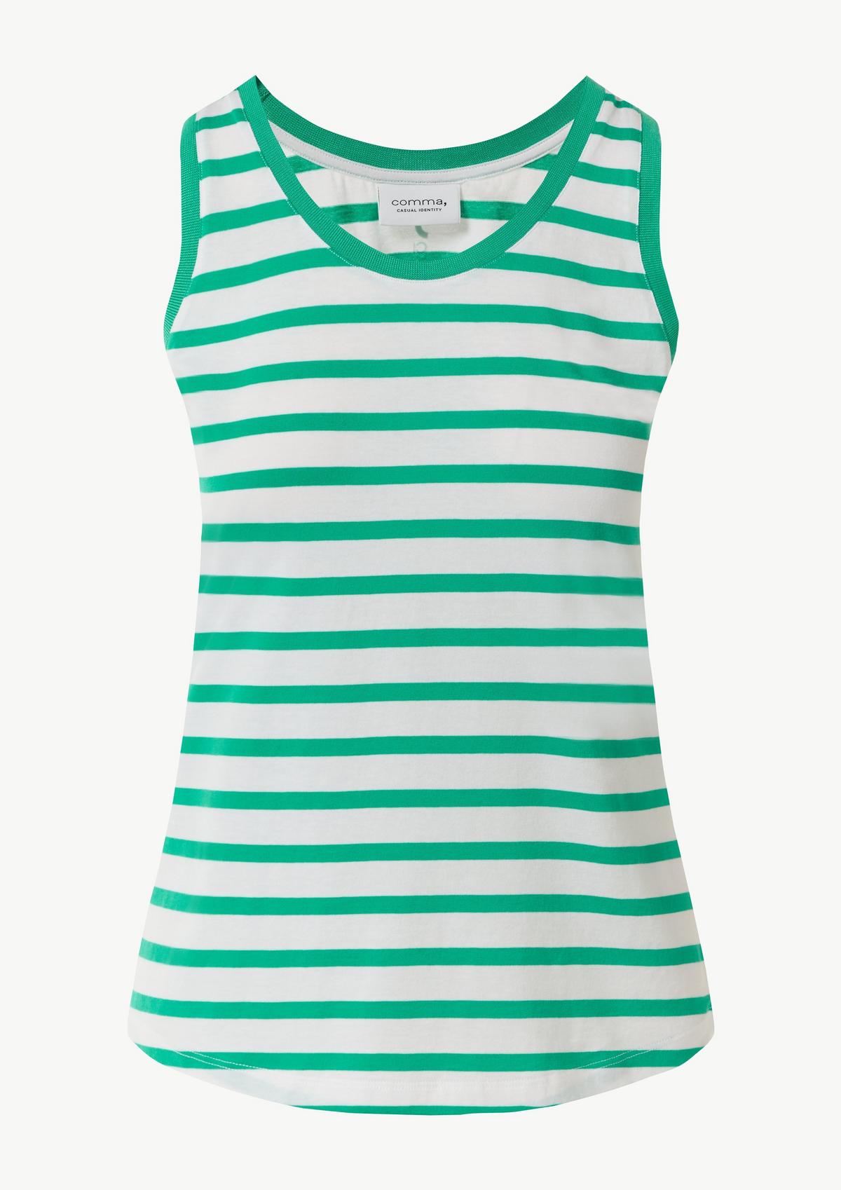 comma Sleeveless top with stripes and a logo detail