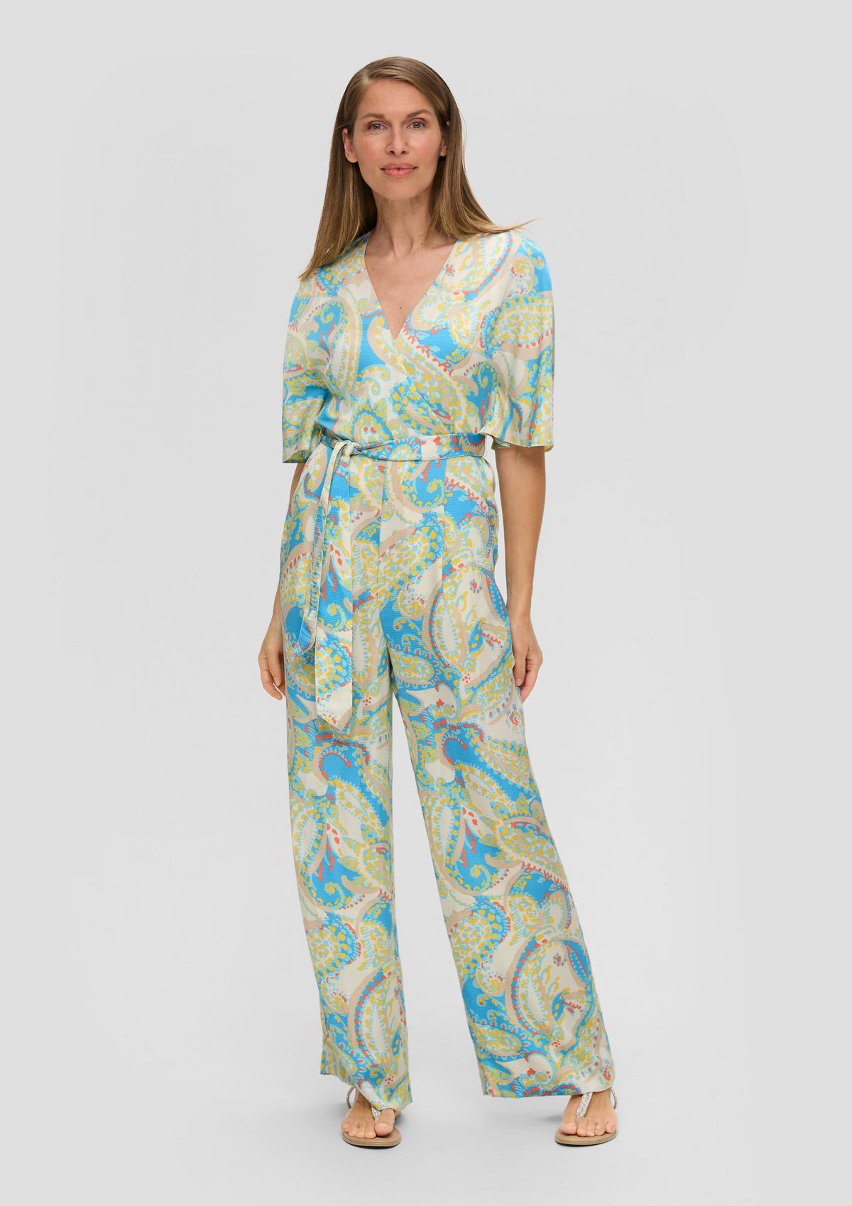 s.Oliver Satin jumpsuit with a wide leg