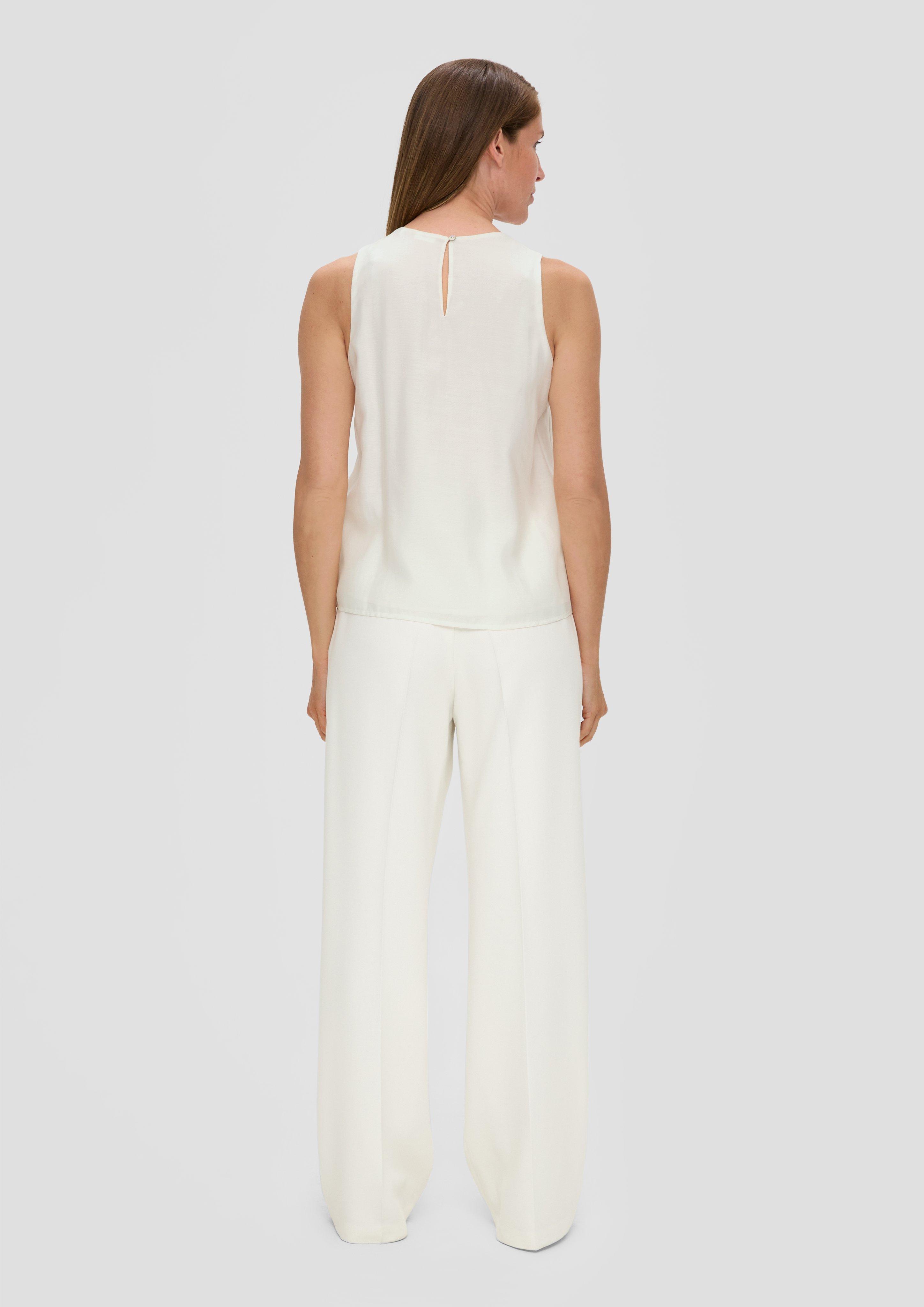 Sleeveless top with a flounce on the front - ecru | s.Oliver Sleeveless top with a flounce on the front - ecru | s.Oliver
