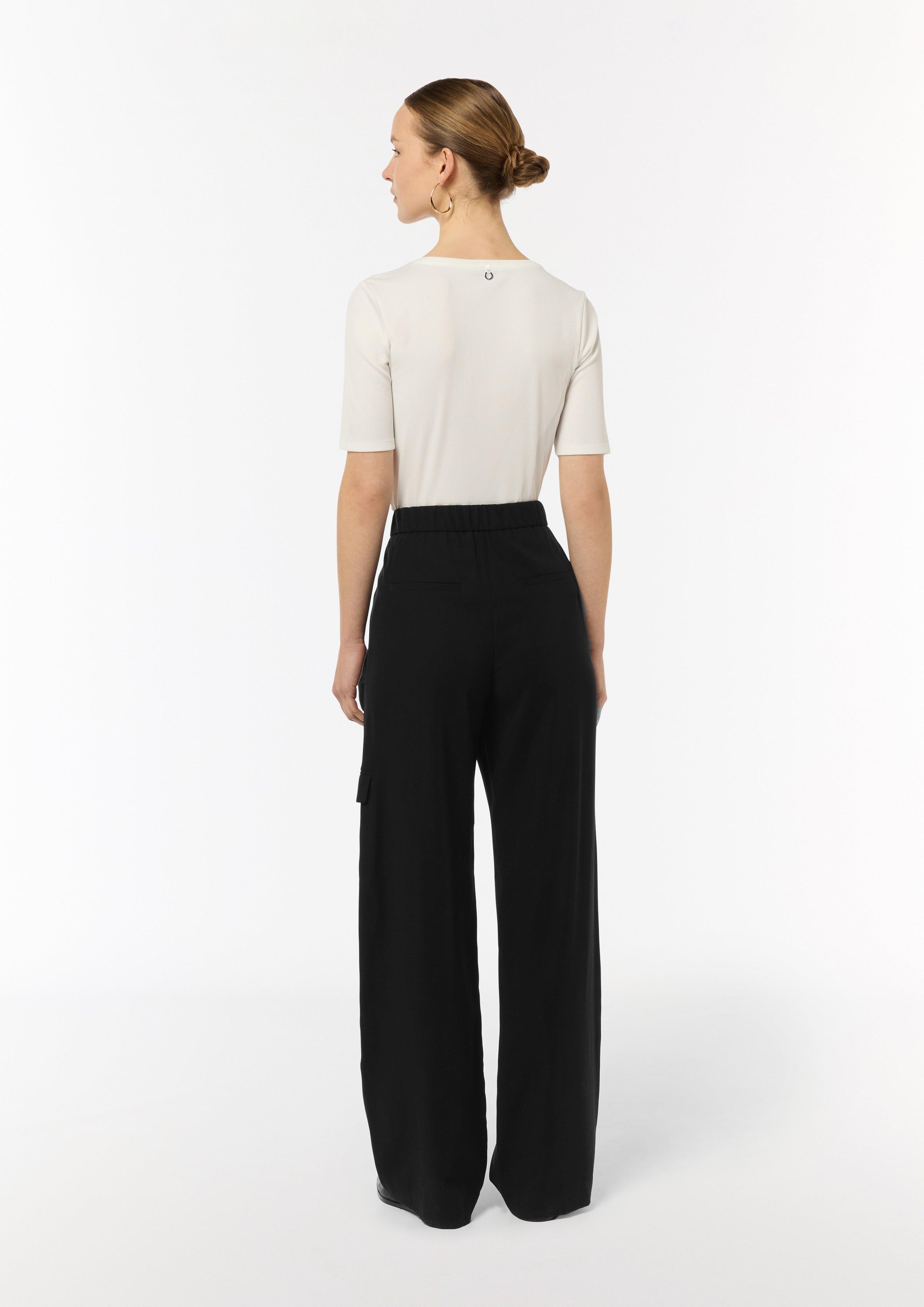 Slim-fit stretch cotton and viscose trousers main image 0