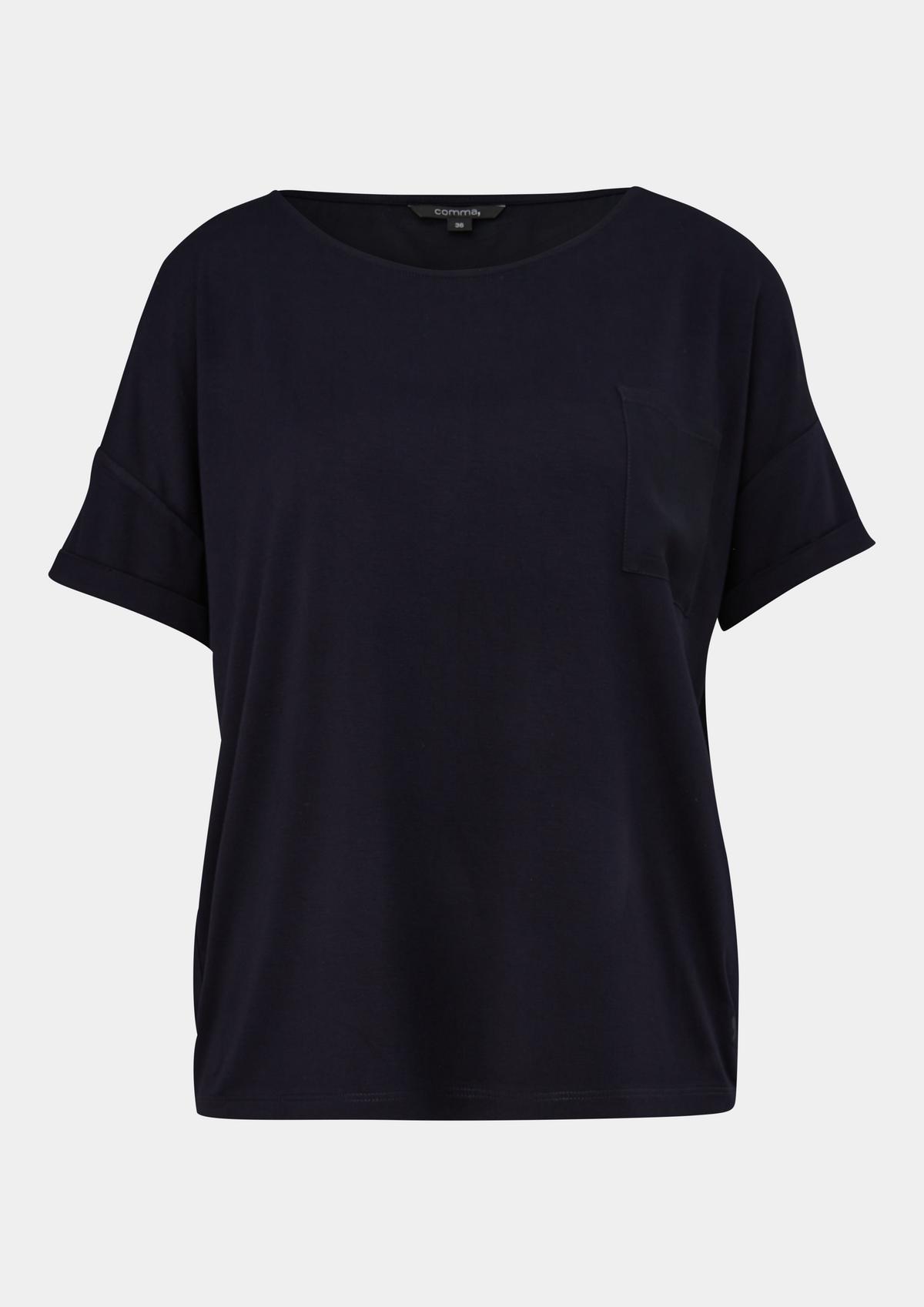 comma T-Shirt aus Satin