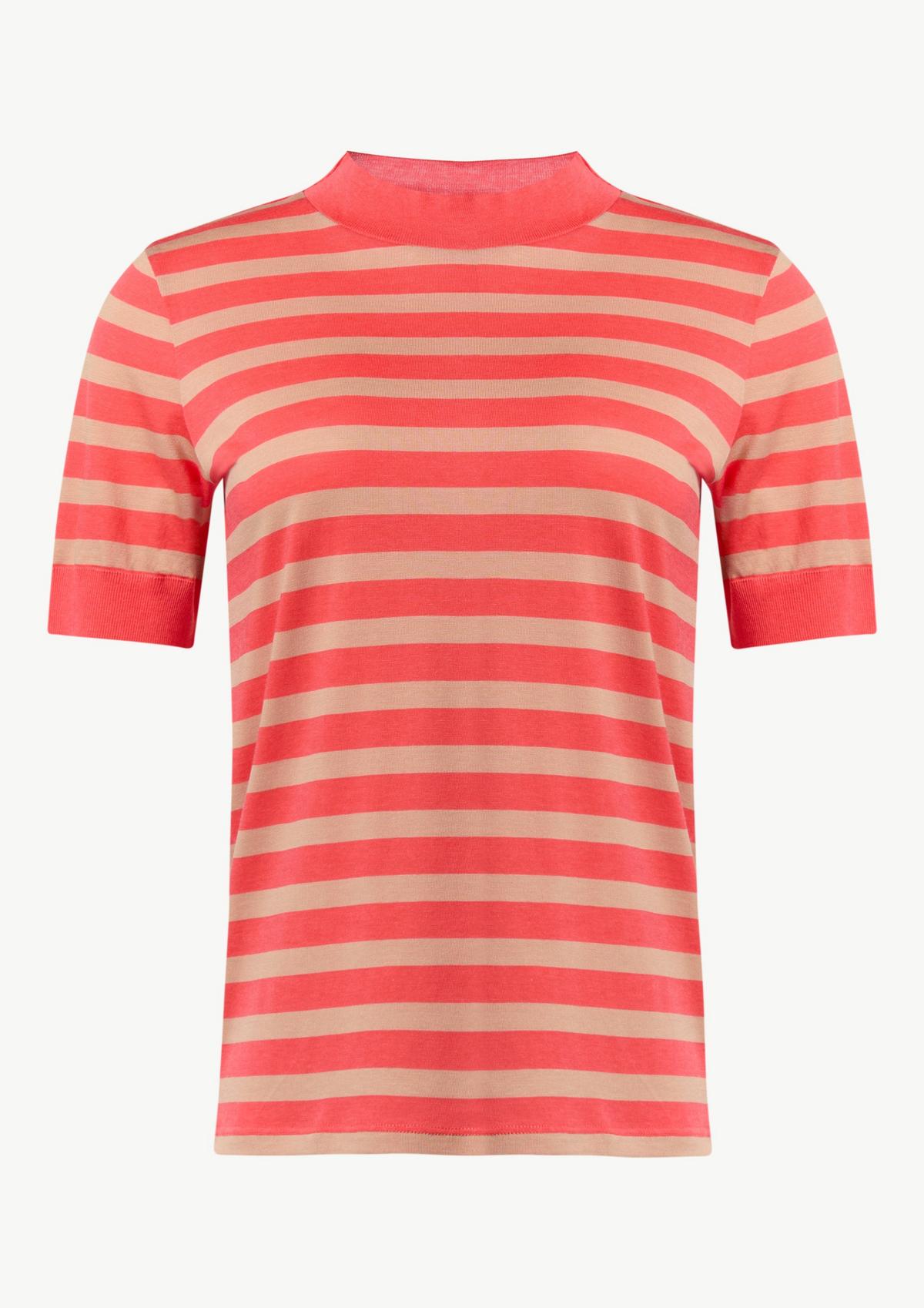comma Lyocell blend T-shirt with ribbed cuffs