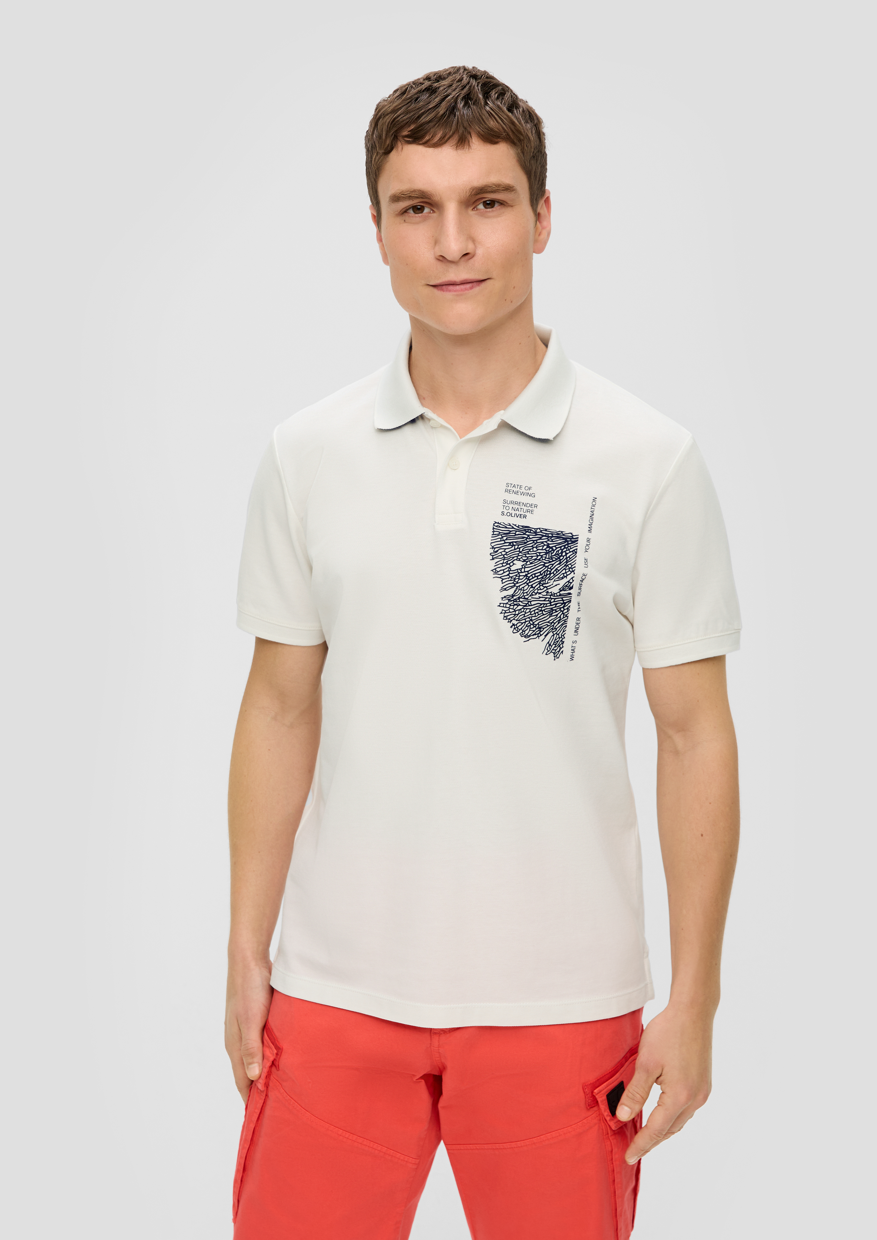 S.Oliver Poloshirt mit Grafik-Print