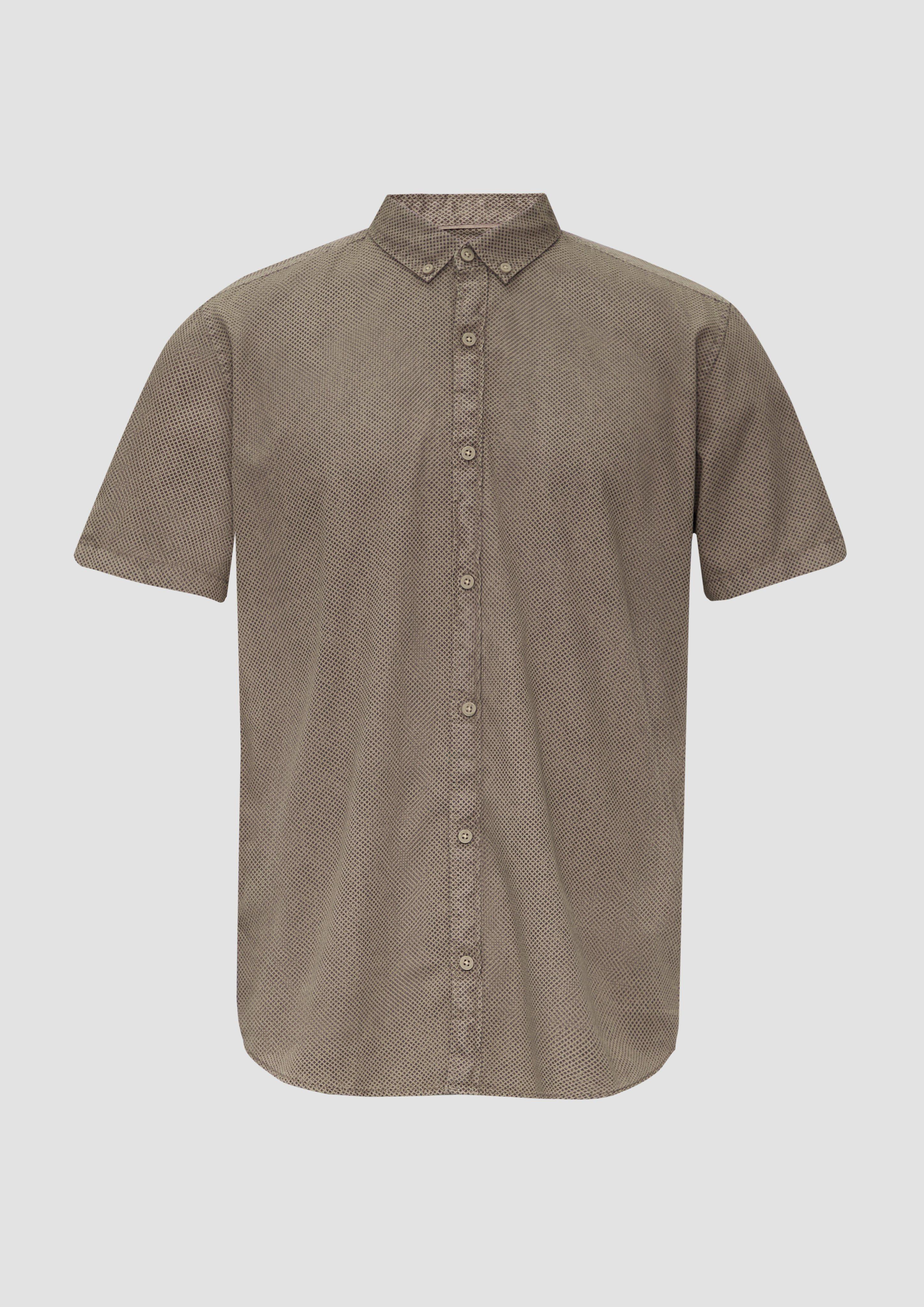 Thumbnail - QS - Regular: Kurzarmhemd mit All-over-Print, Herren, braun
