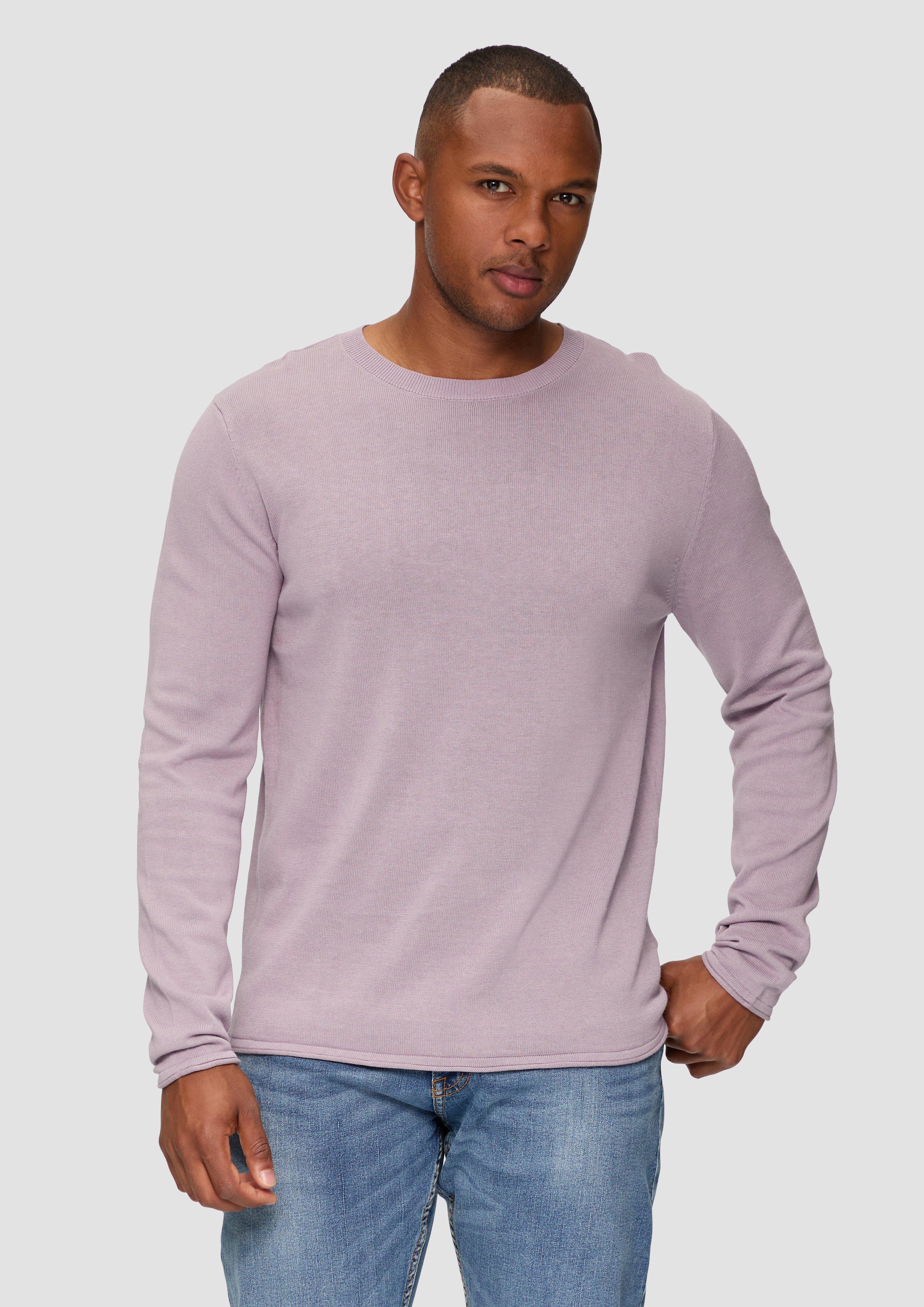 S.Oliver Strickpullover mit Rollsaum und Wascheffekt