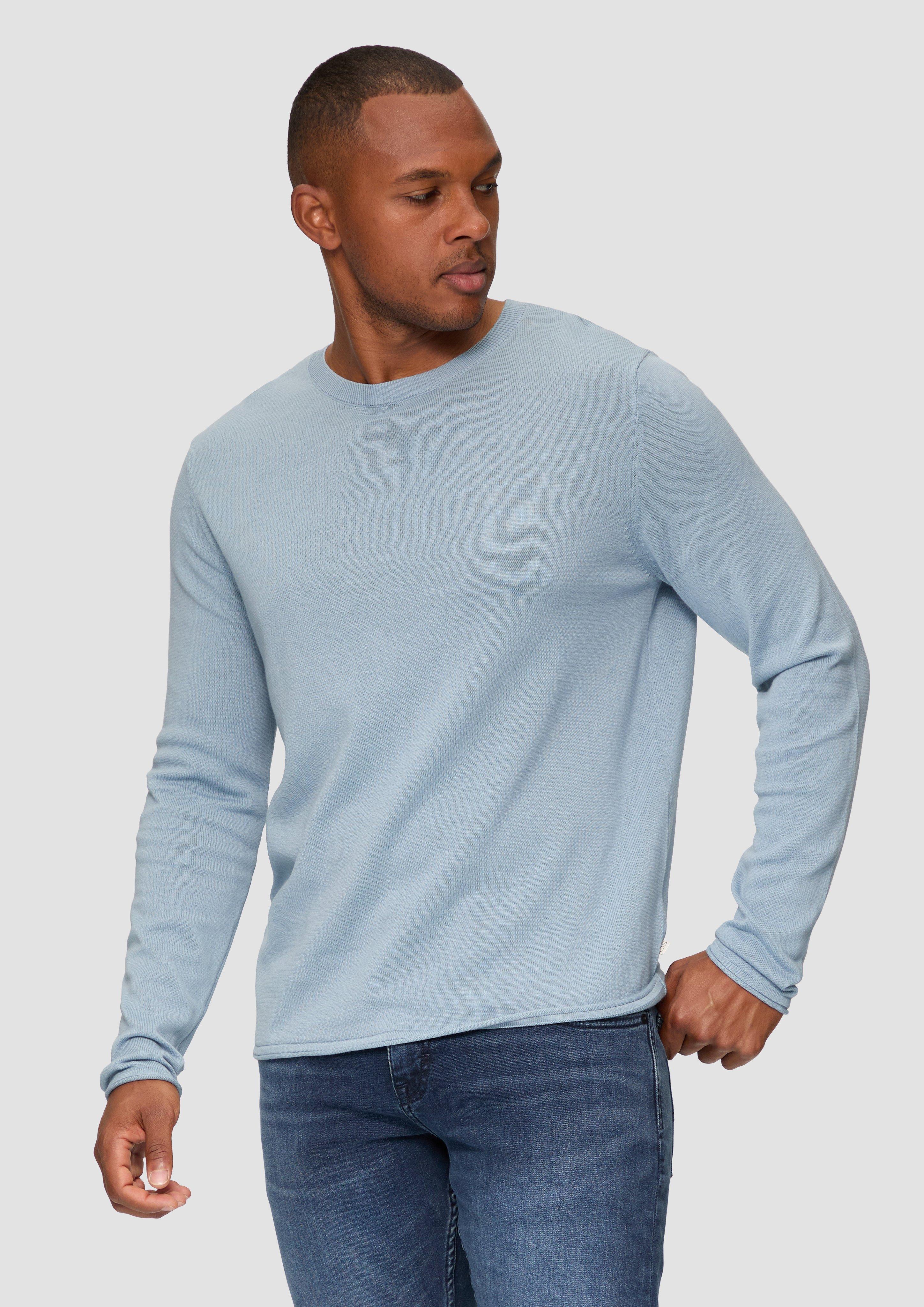 S.Oliver Strickpullover mit Rollsaum und Wascheffekt