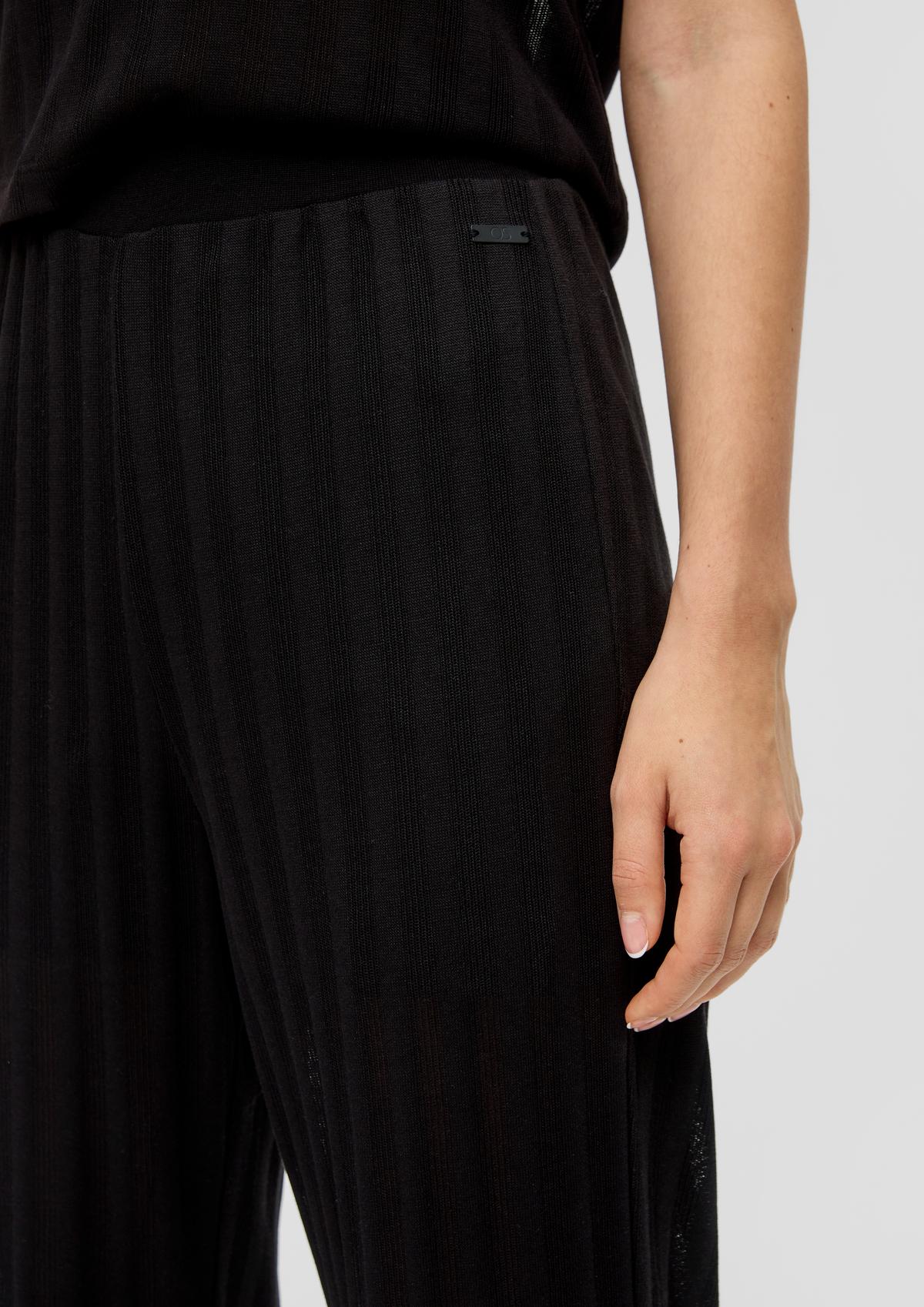s.Oliver Regular : pantalon semi-transparent à motif texturé