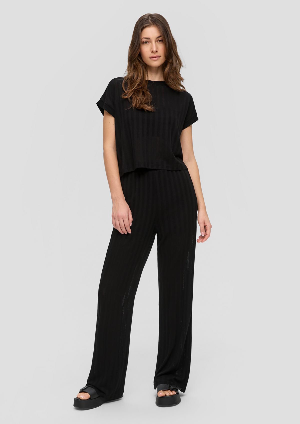 s.Oliver Regular fit: semi-sheer trousers with a textured pattern