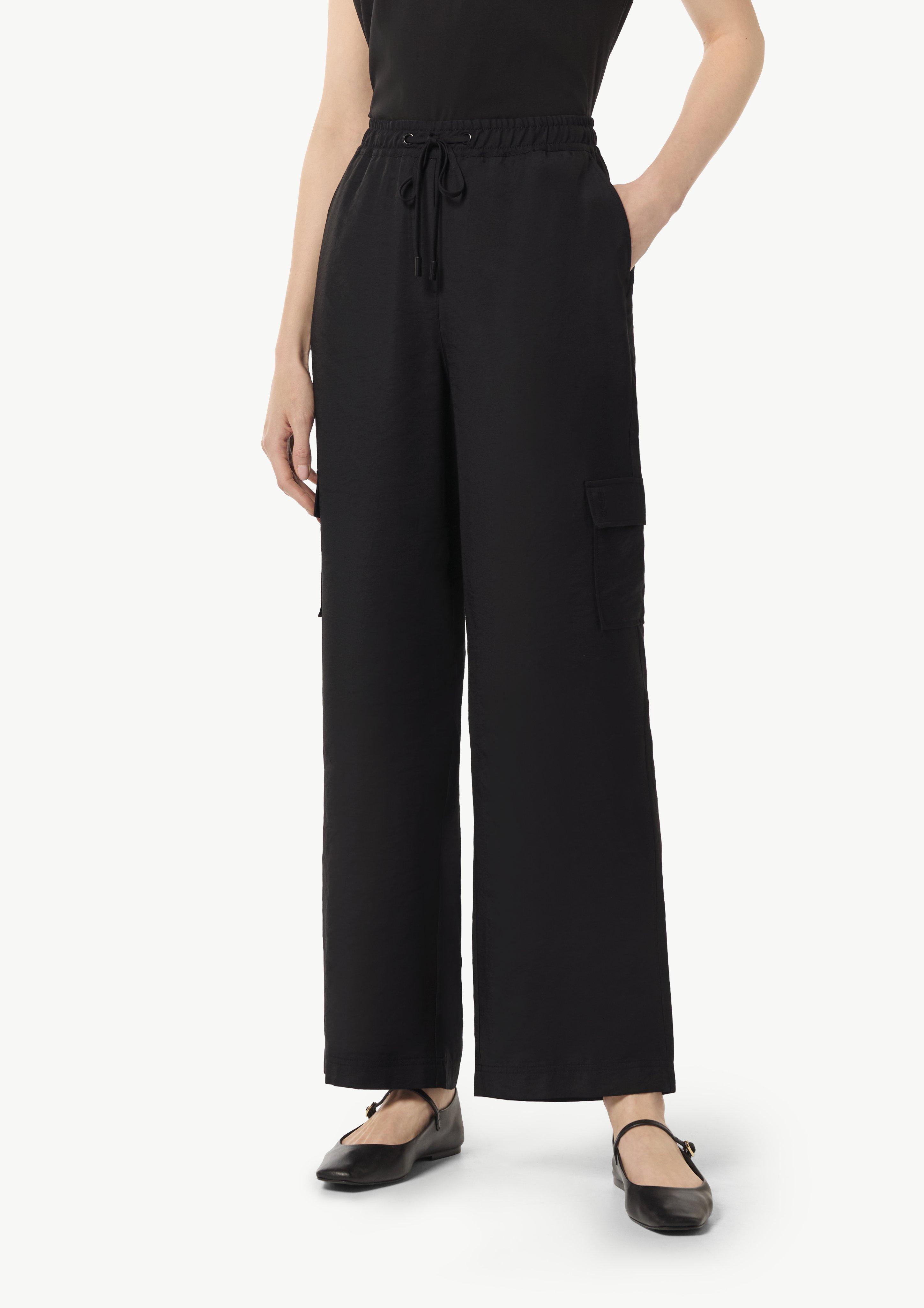 Wideleg trousers with cargo pockets light lemon Comma