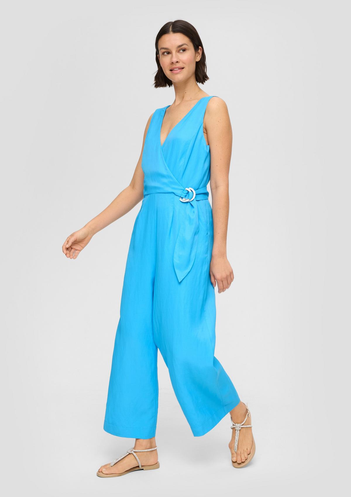 s.Oliver Viscose blend jumpsuit with a wrap-over effect