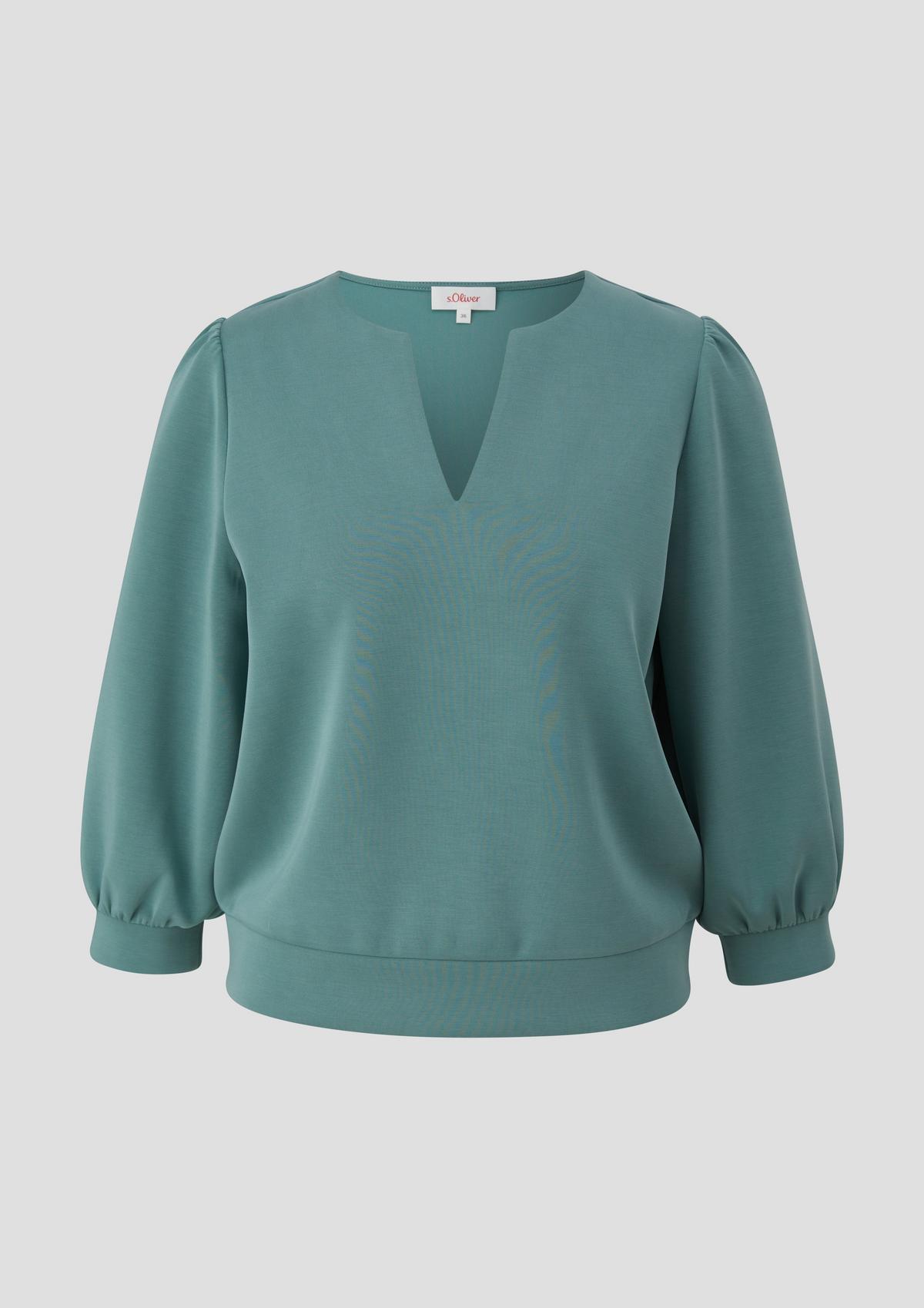 s.Oliver Long sleeve top with a notch neckline