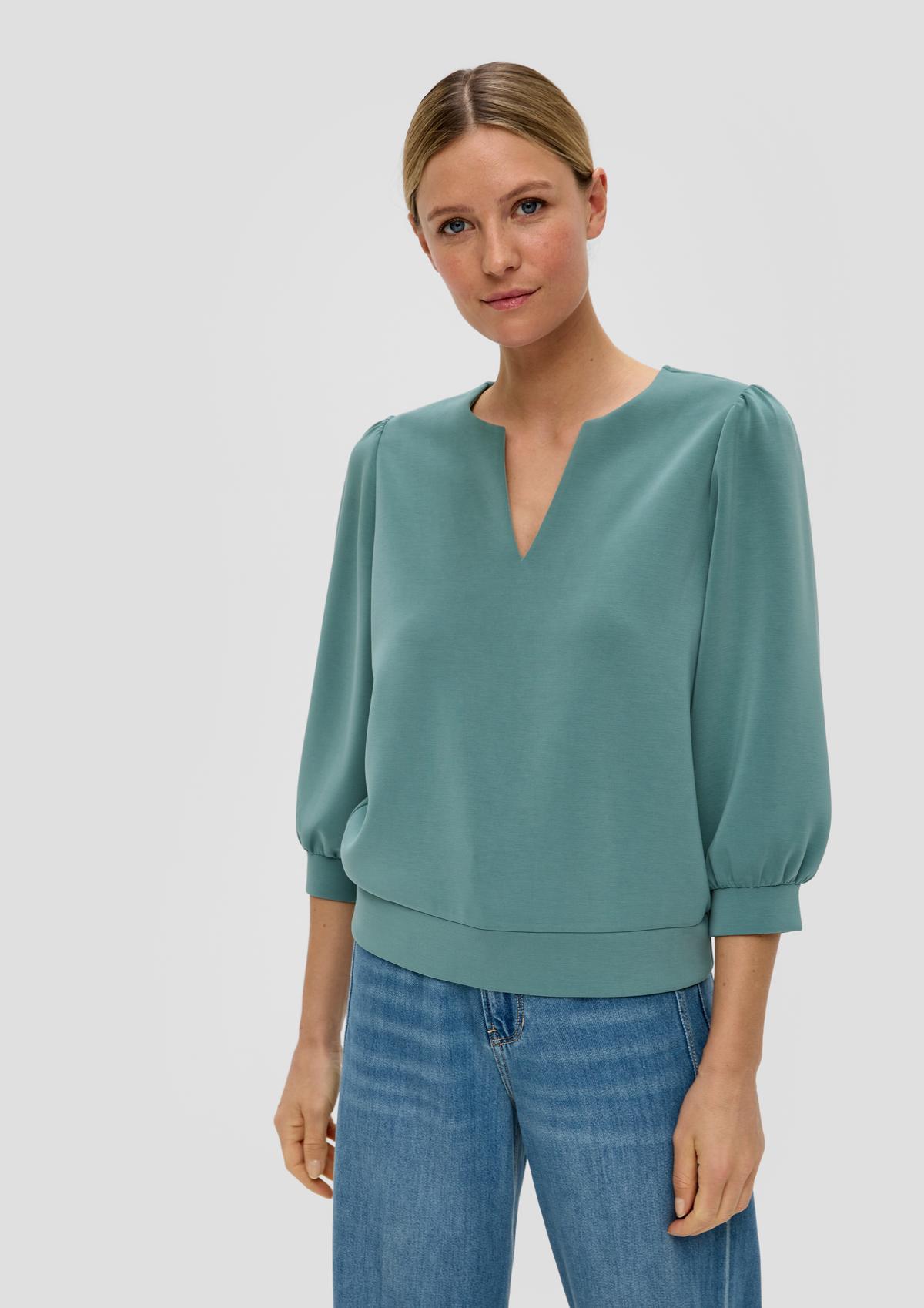 s.Oliver Long sleeve top with a notch neckline