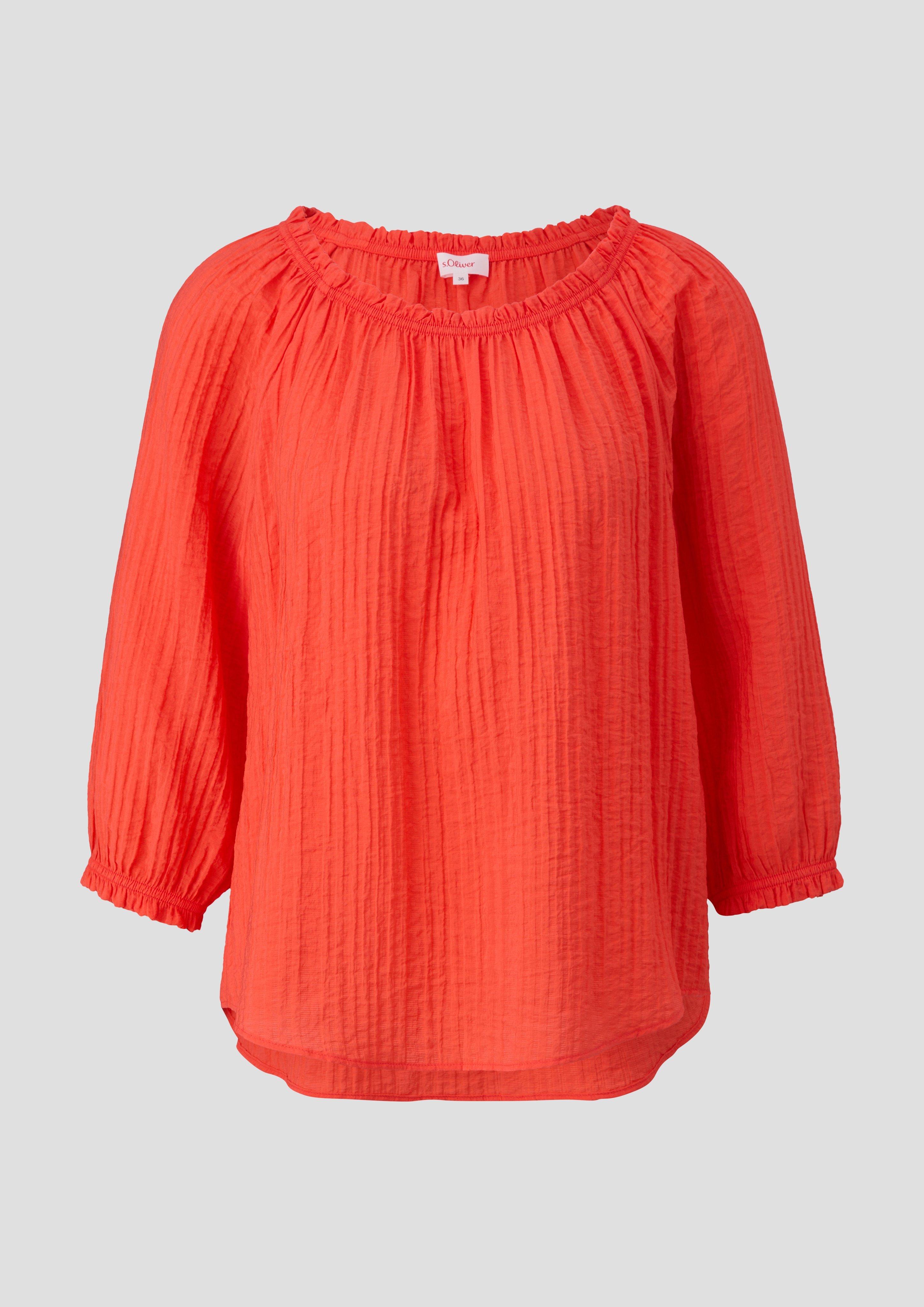 s.Oliver - Off-Shoulder-Bluse aus Viskosemix, Damen, Orange